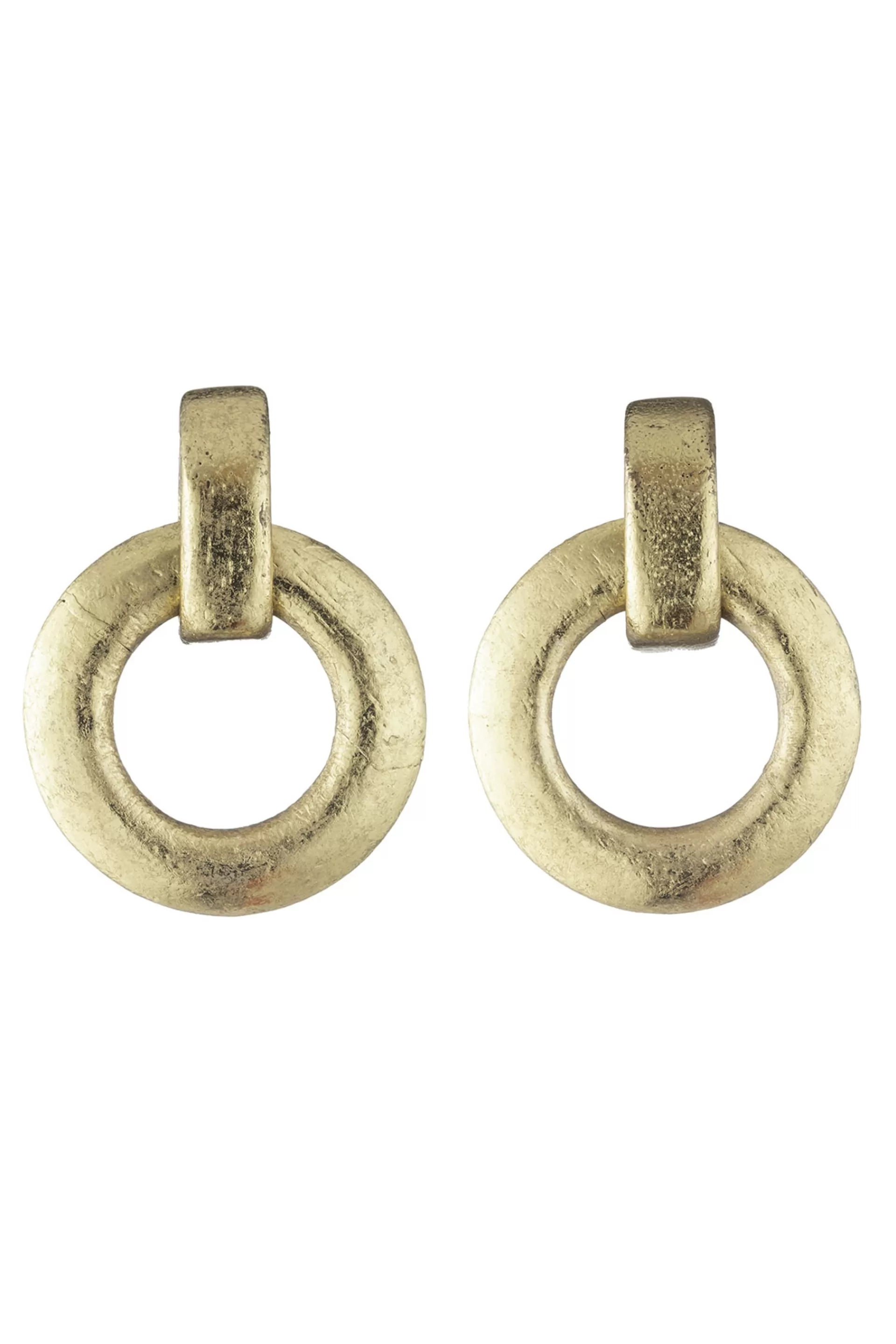 Natori Earrings<Acacia Wood And Gold Plated Interlocked Hoop Earrings