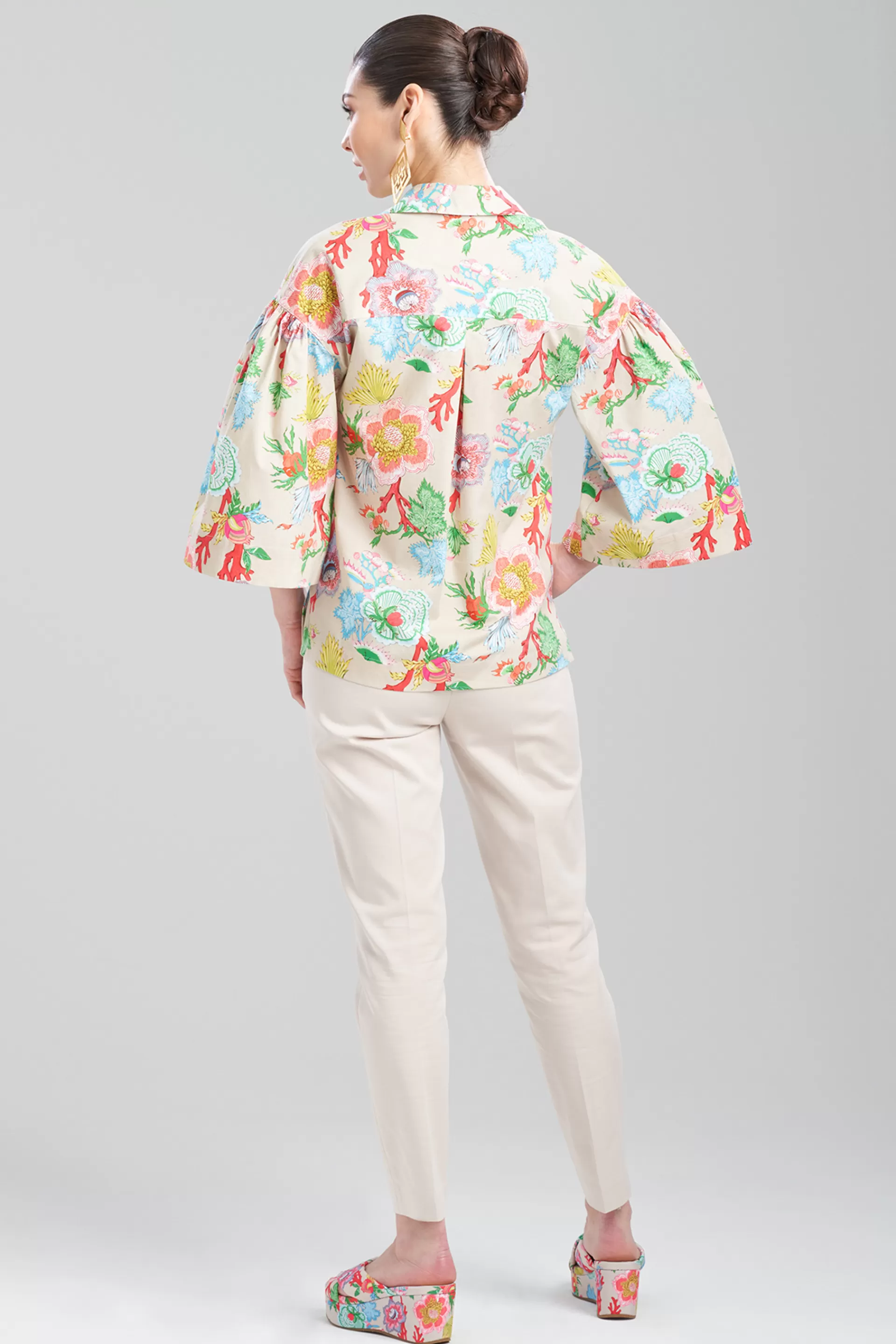 Natori Tops, Shirts & Tunics<Amanpulo Cotton Poplin Oversized Pleated Top White Sand