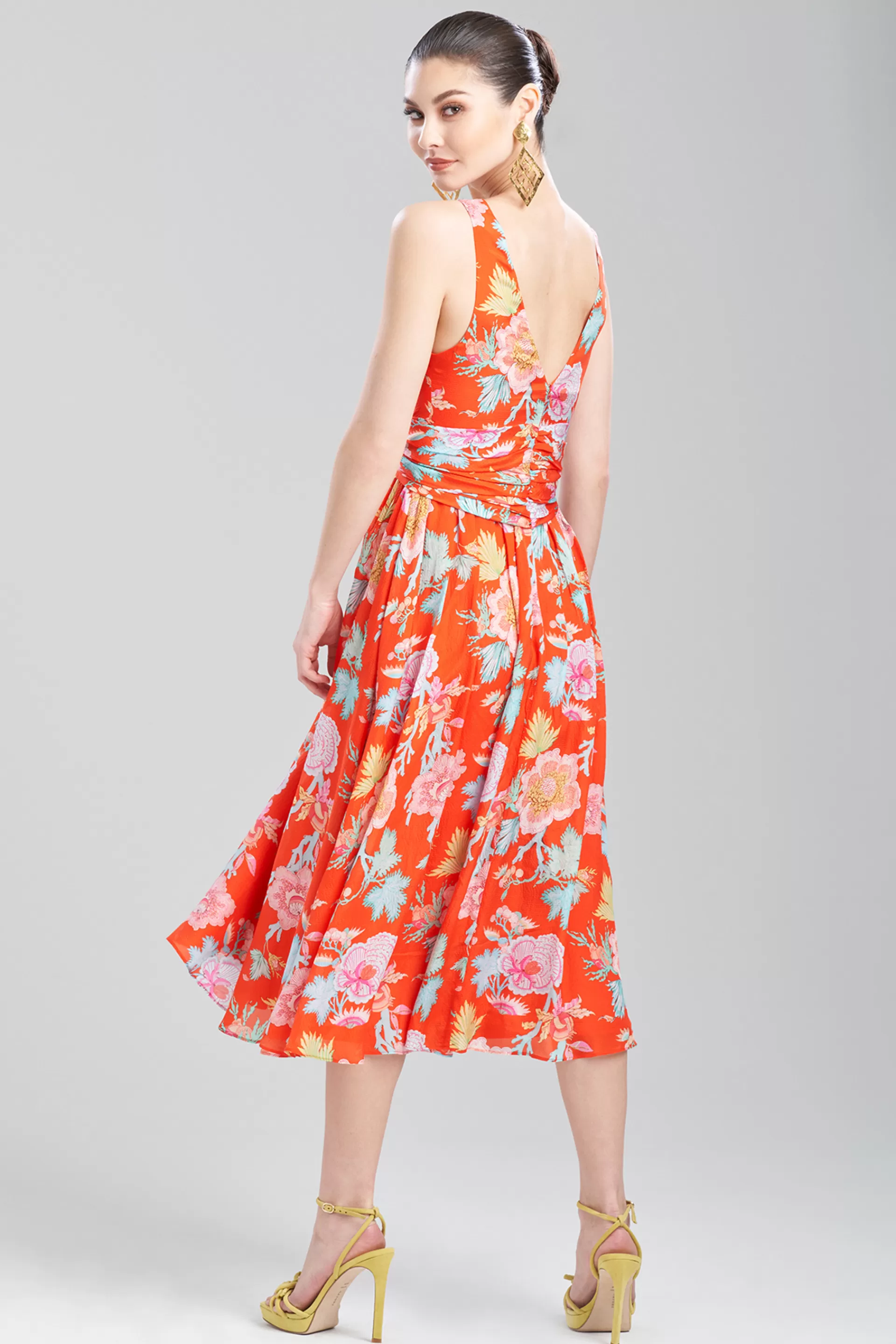 Natori Dresses<Amanpulo Obi Silk Beaded Dress Paradise Orange