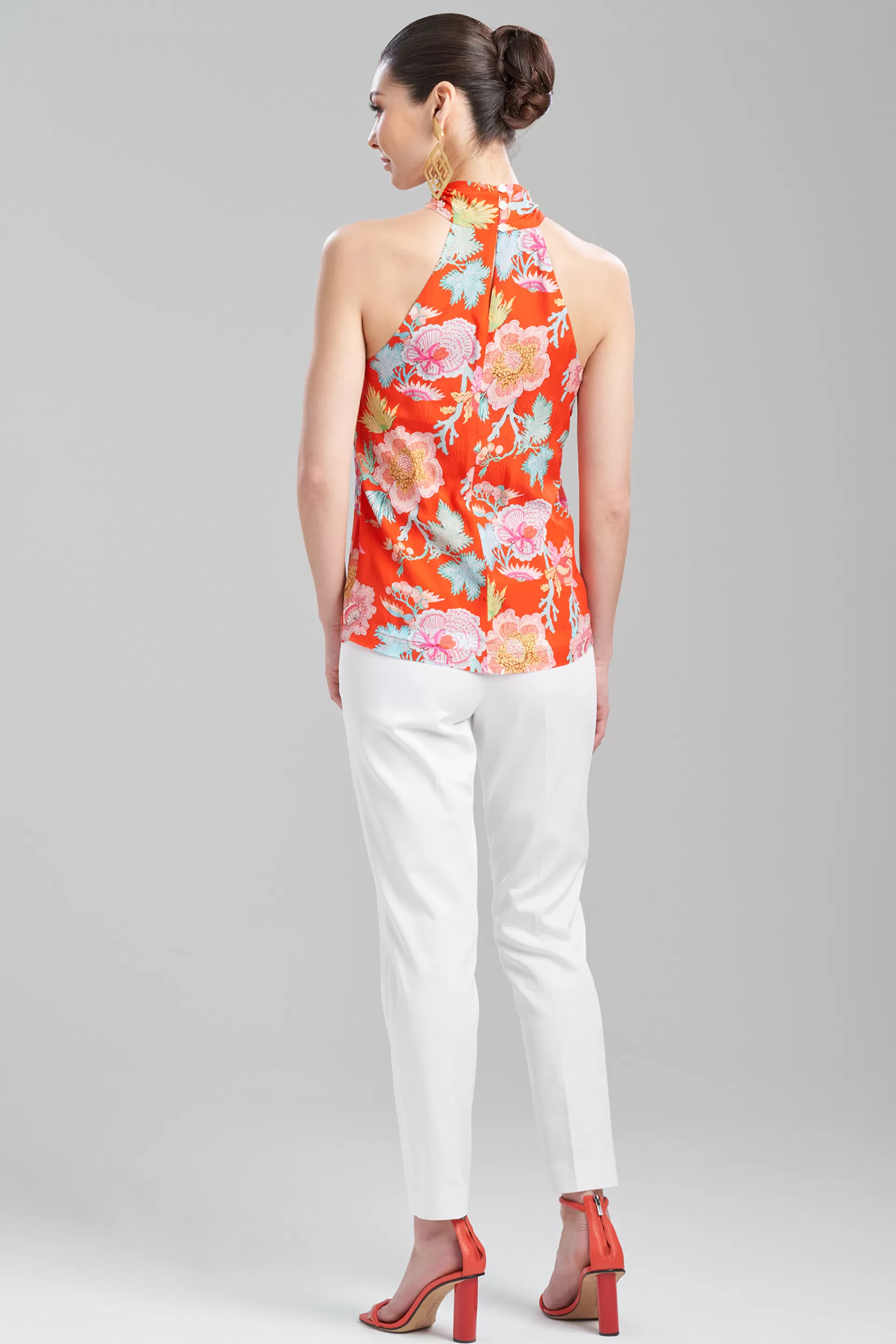 Natori Tops, Shirts & Tunics<Amanpulo Obi Silk Beaded Halter Top Paradise Orange