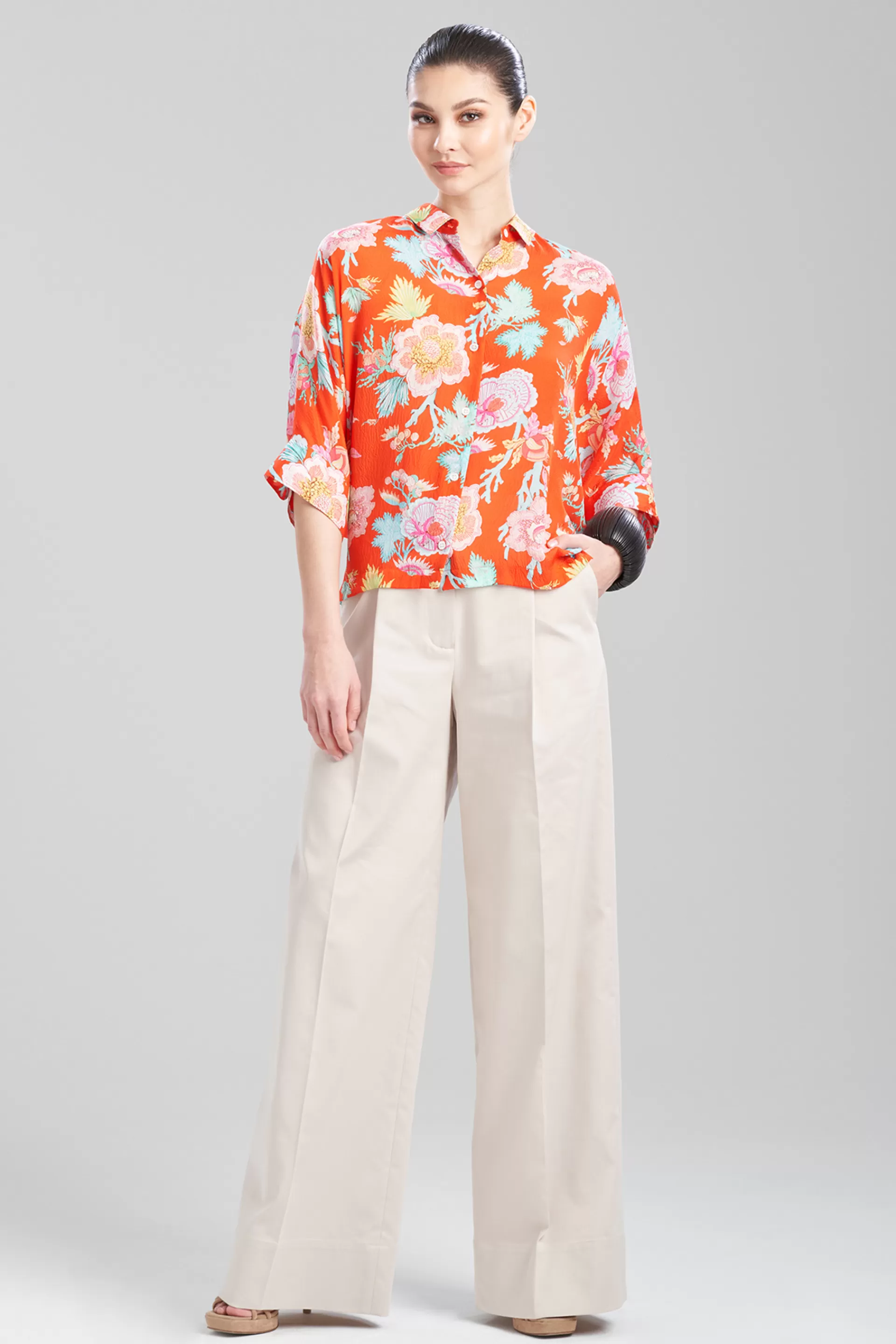 Natori Tops, Shirts & Tunics<Amanpulo Obi Silk Top Paradise Orange