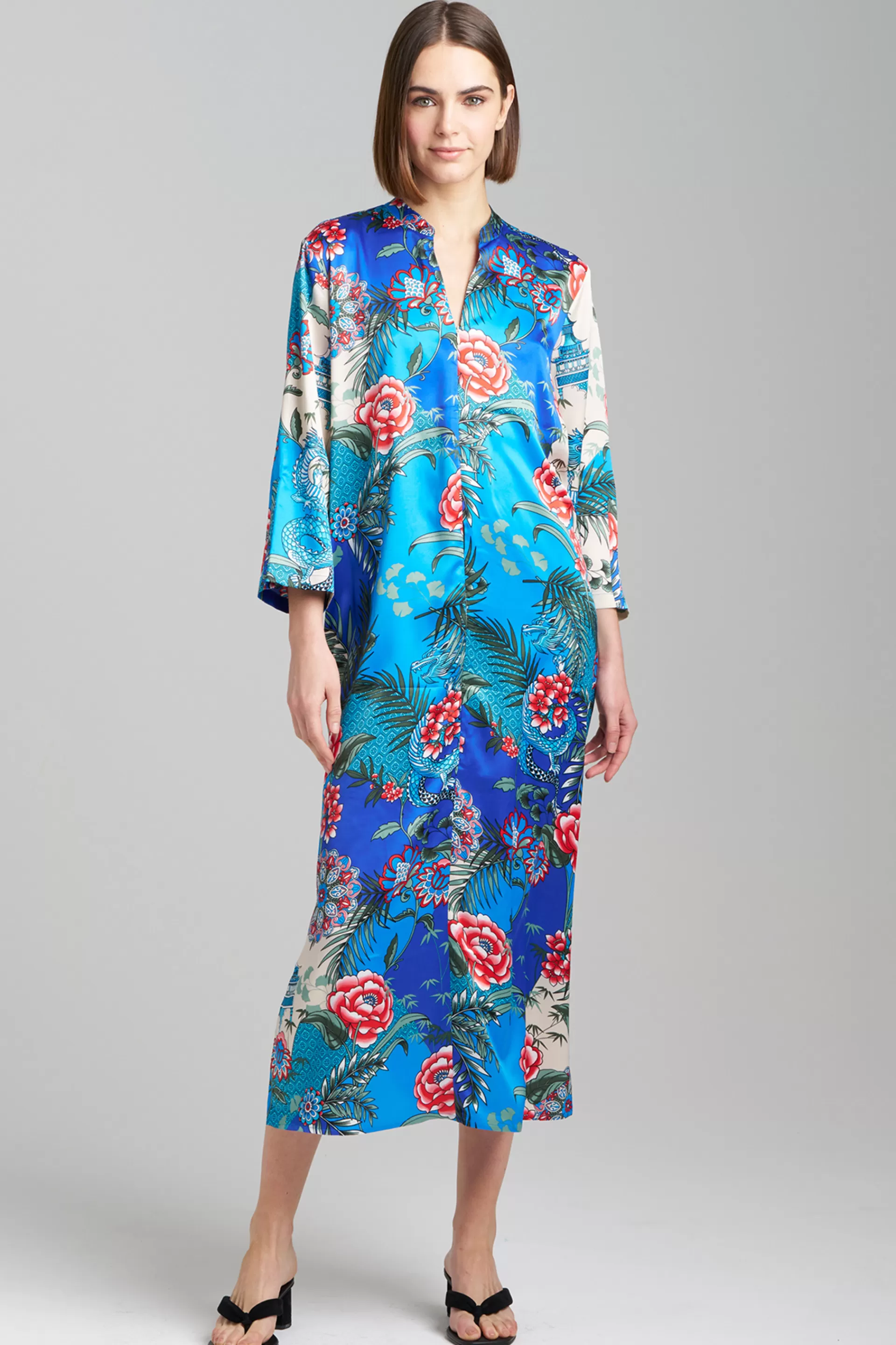 Natori Caftans | Plus Sizes<Andalusia Satin Zip Caftan