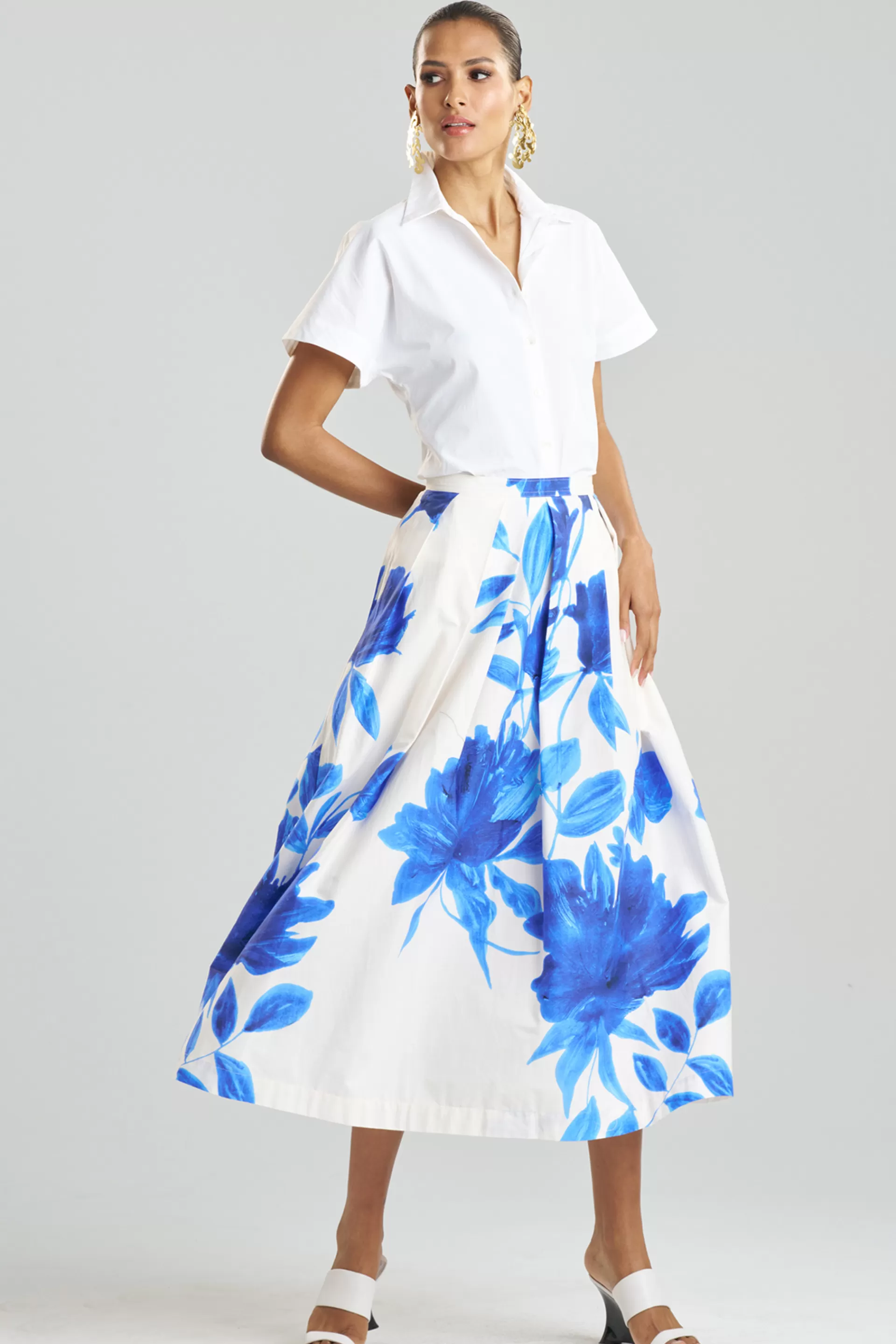 Natori Pants, Skirts & Shorts<Andora Printed Cotton Poplin Maxi Skirt