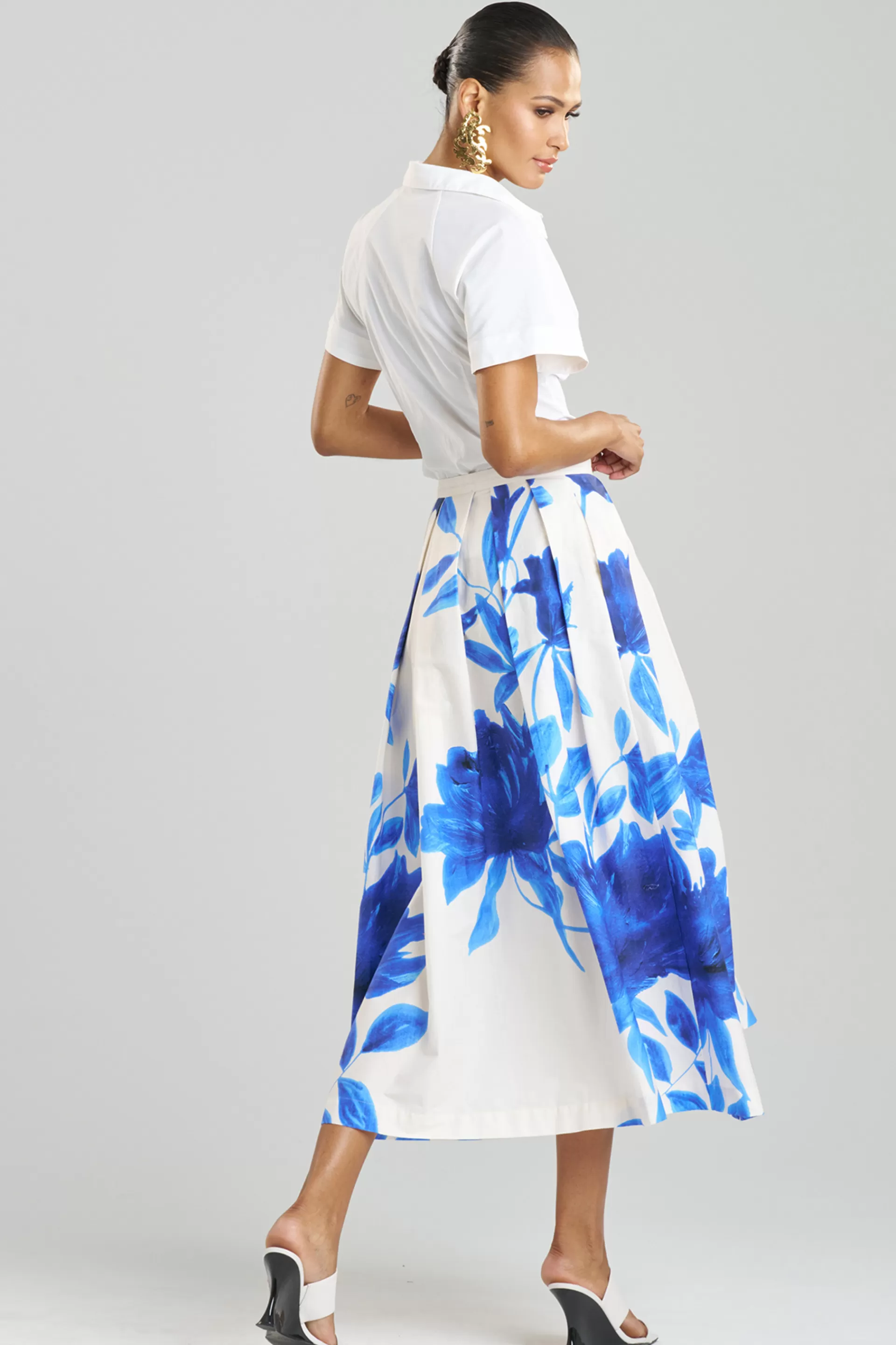 Natori Pants, Skirts & Shorts<Andora Printed Cotton Poplin Maxi Skirt