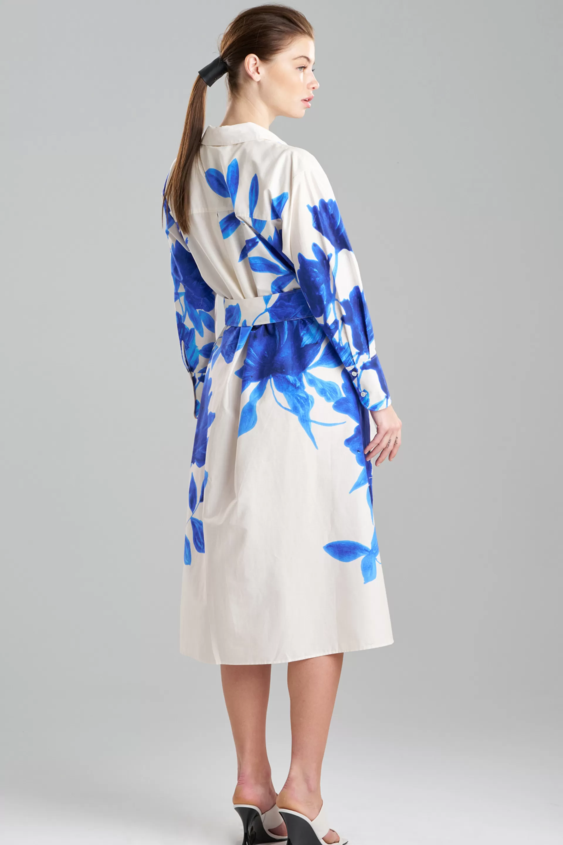 Natori Dresses<Andora Printed Cotton Poplin Oversized Shirtdress Majorelle