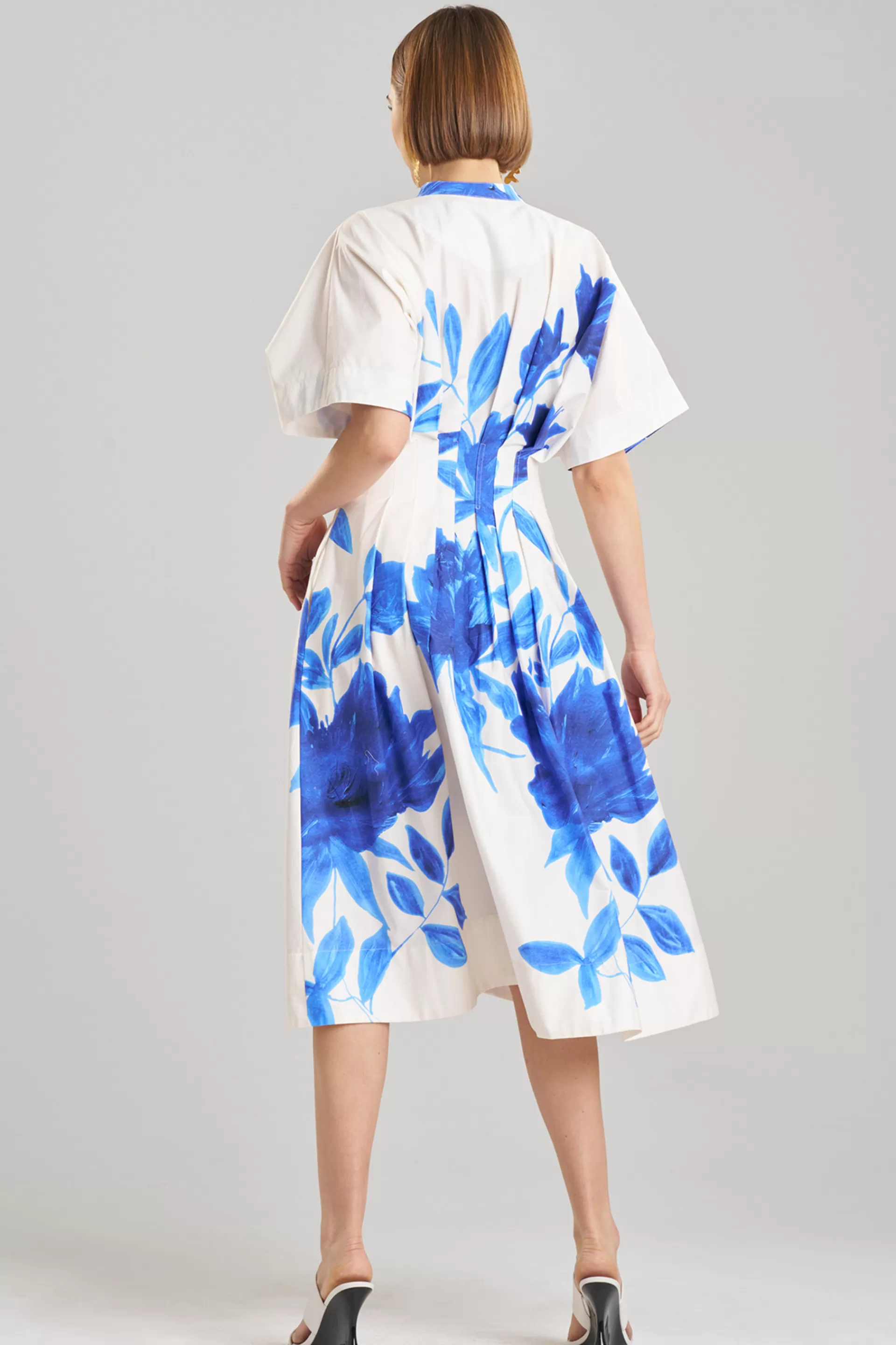 Natori Dresses<Andora Printed Cotton Poplin Pleated Dress Majorelle