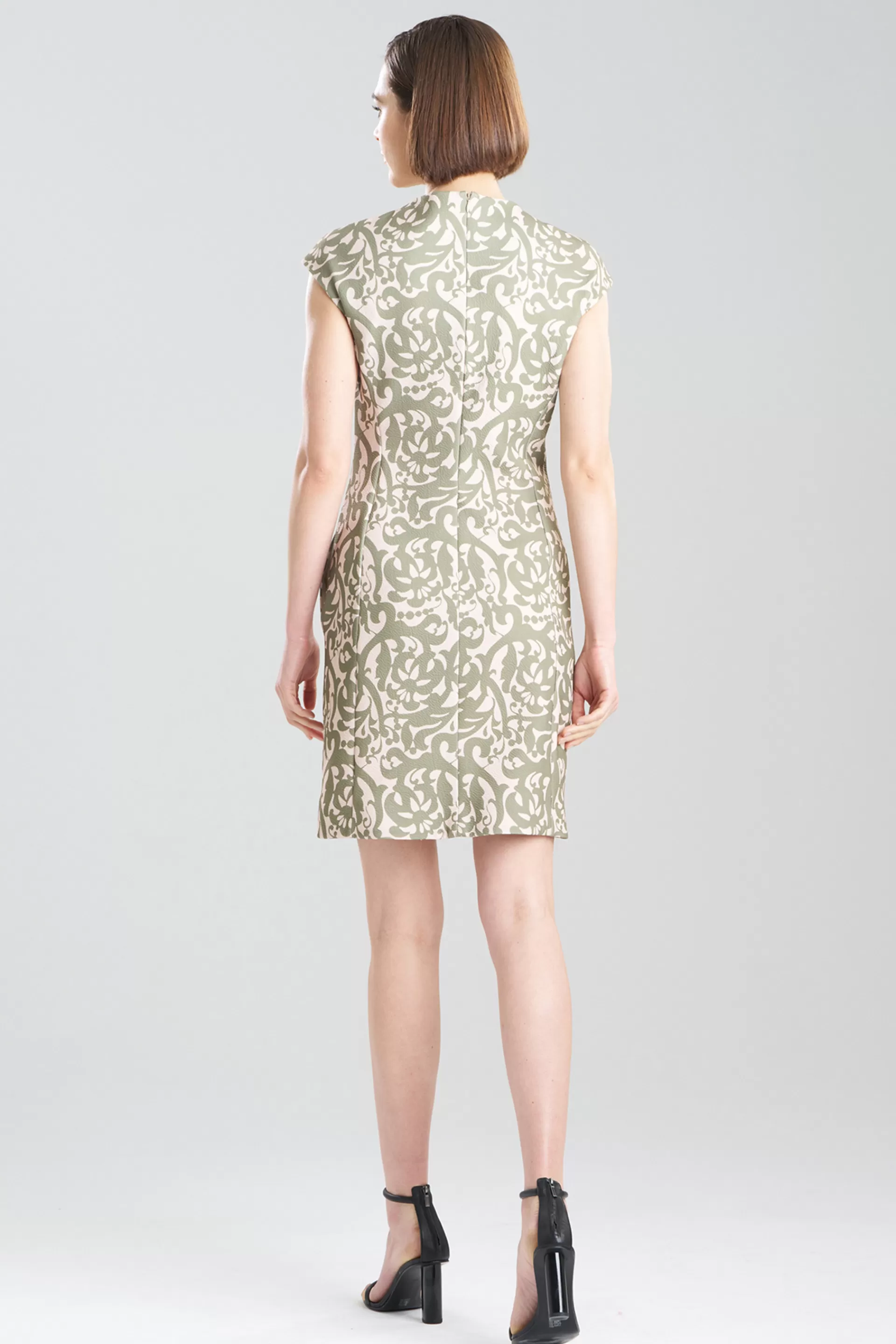 Natori Dresses<Art Nouveau Scroll Shift Dress Olive