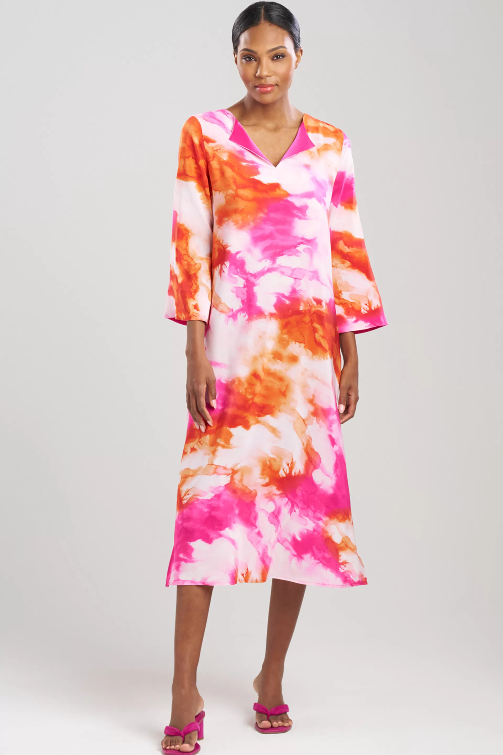 Natori Caftan Dresses<Biarritz Silk Caftan Dragonfruit