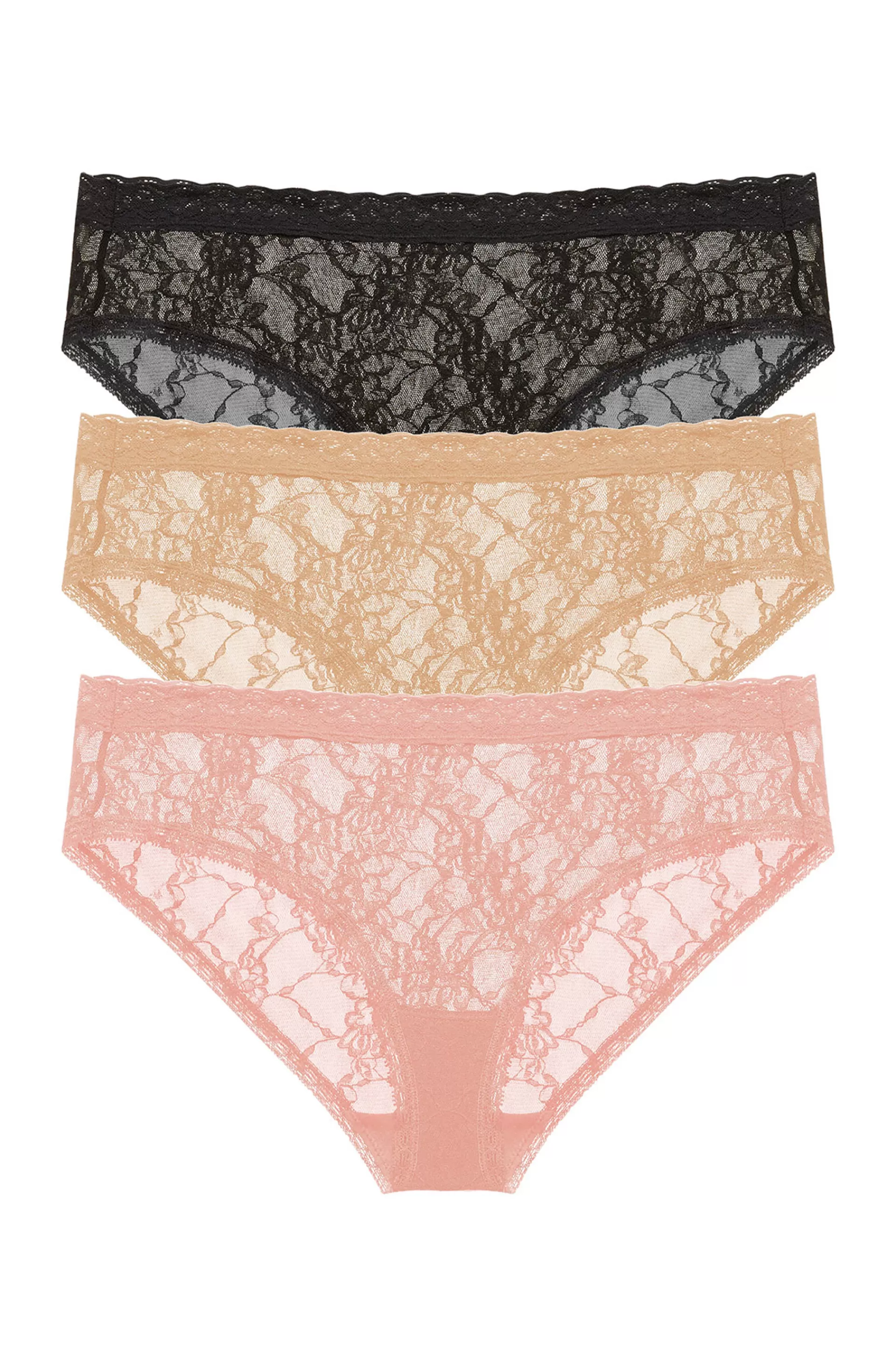 Natori Briefs<Bliss Allure One-Size Lace Girl Brief 3-Pack