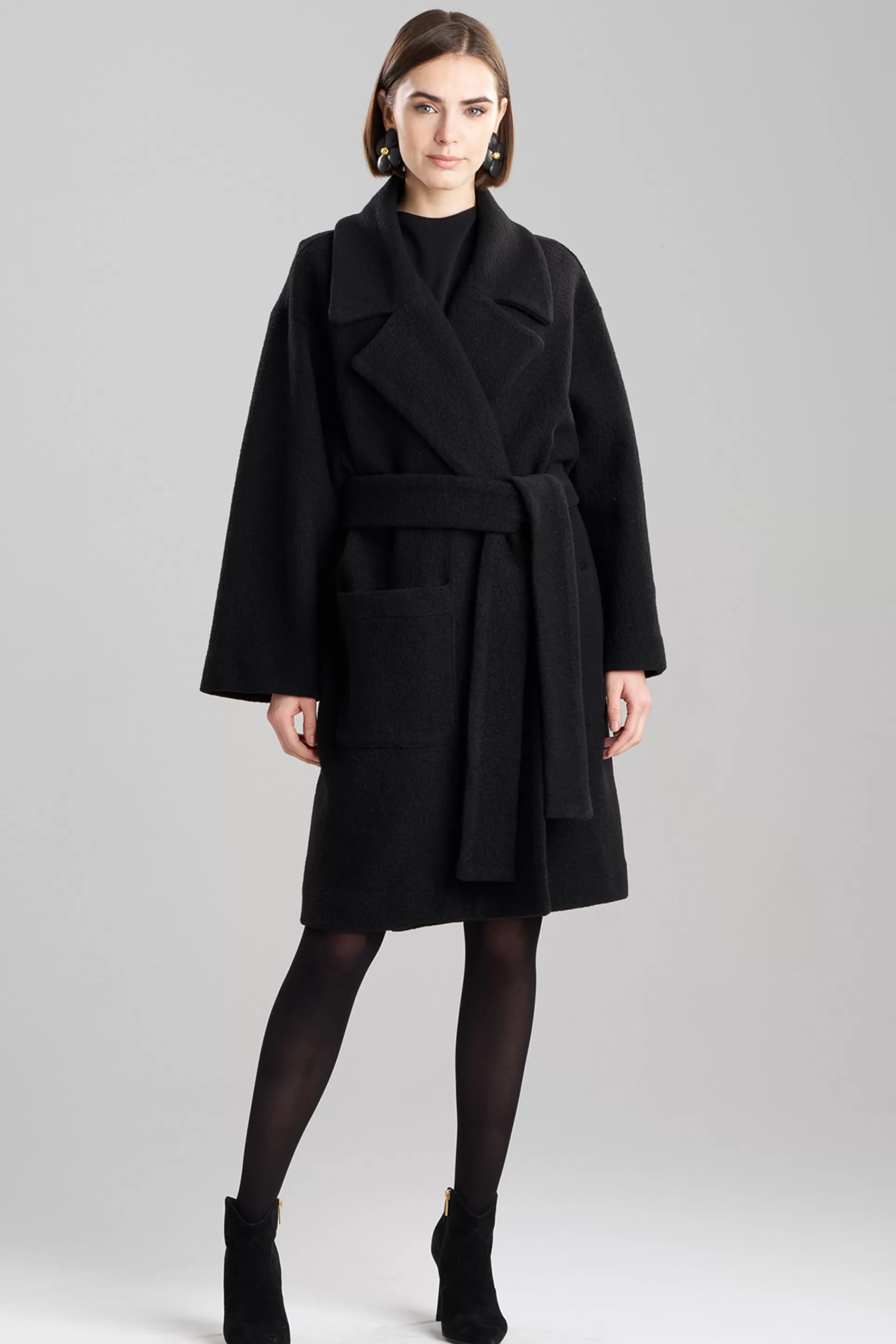 Natori Jackets & Outerwear<Boiled Wool Coat Black