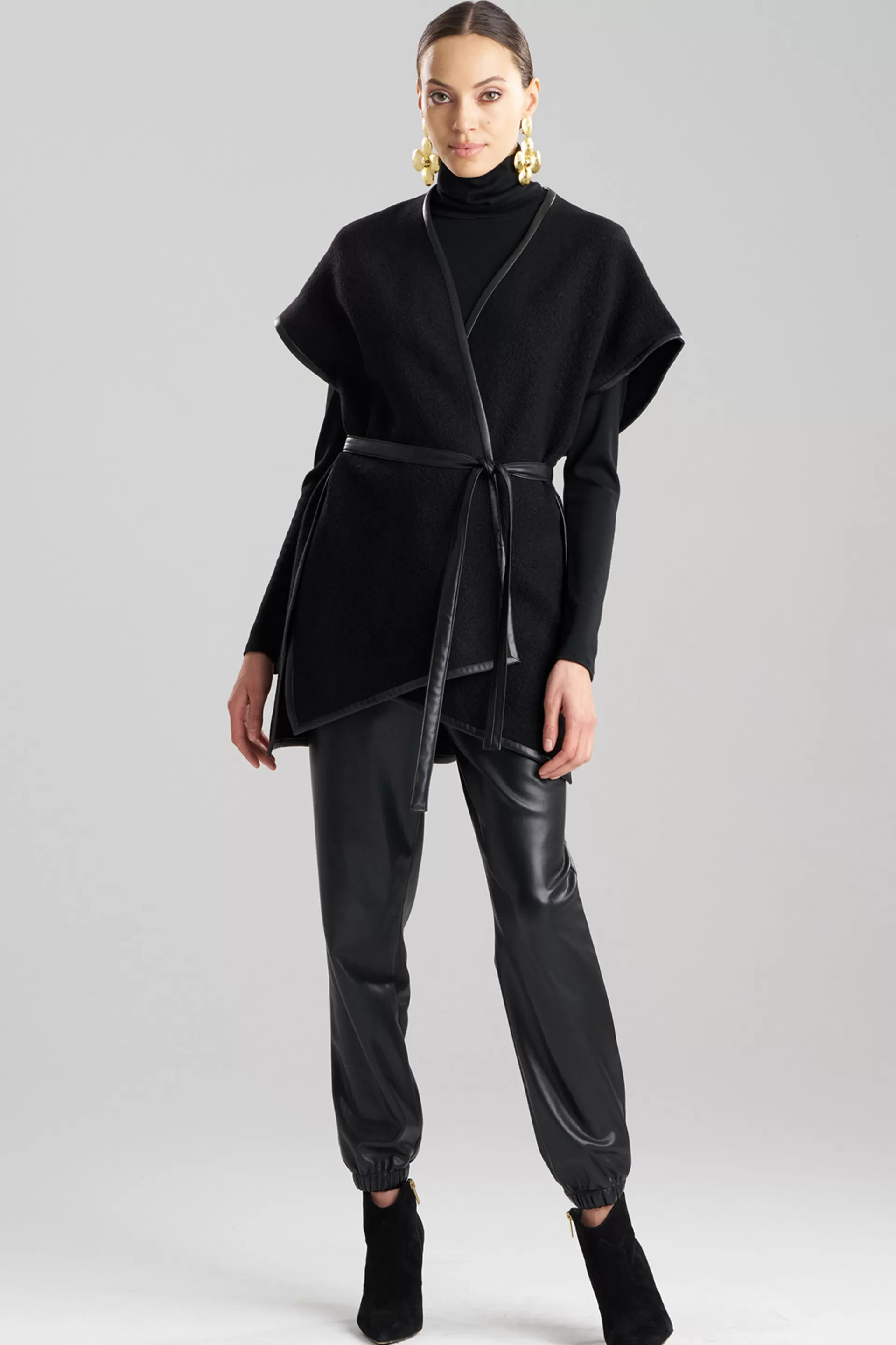 Natori Jackets & Outerwear<Boiled Wool Poncho Wrap Black