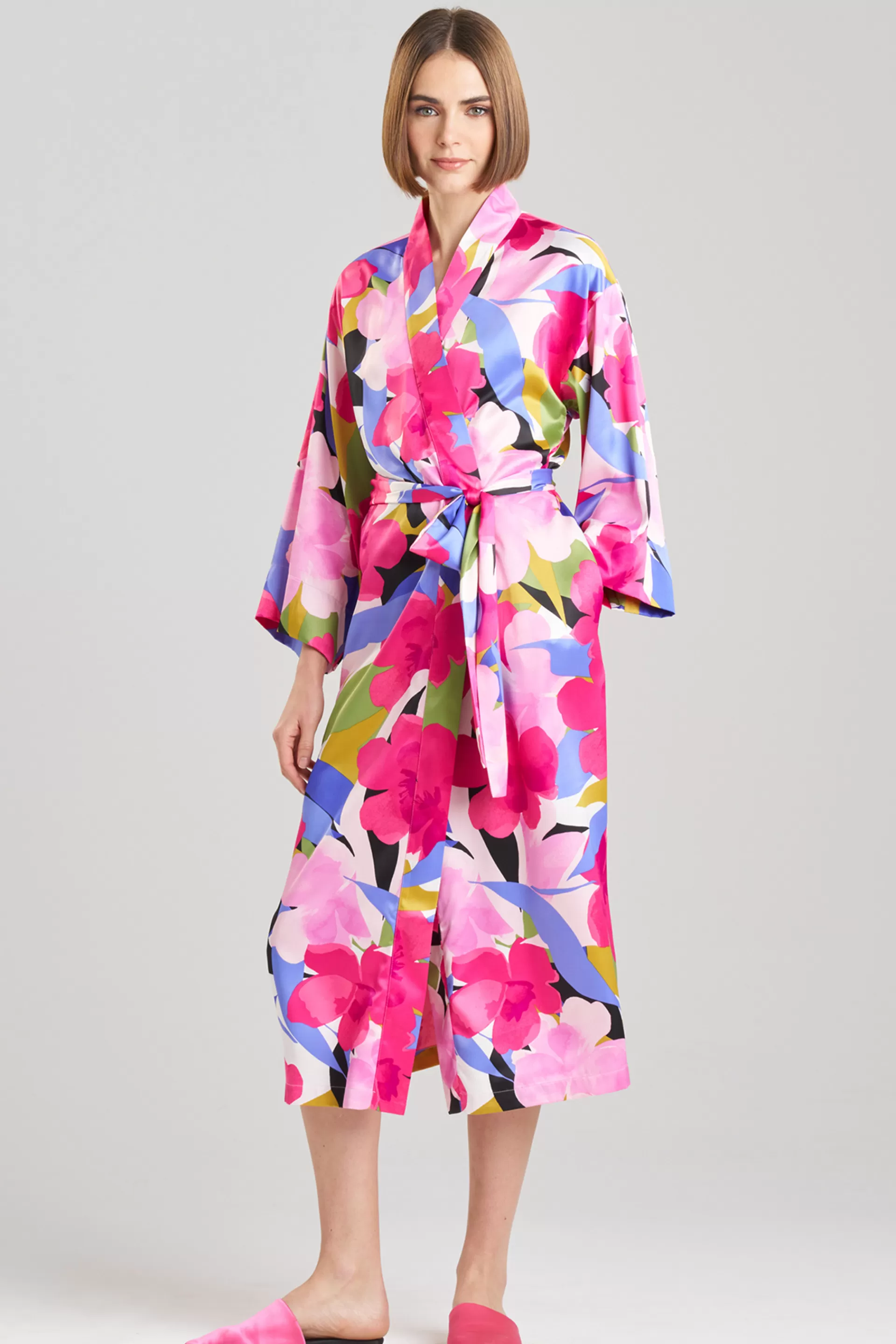 Natori Robes & Kimonos<Bonita Satin Robe Pink Multi