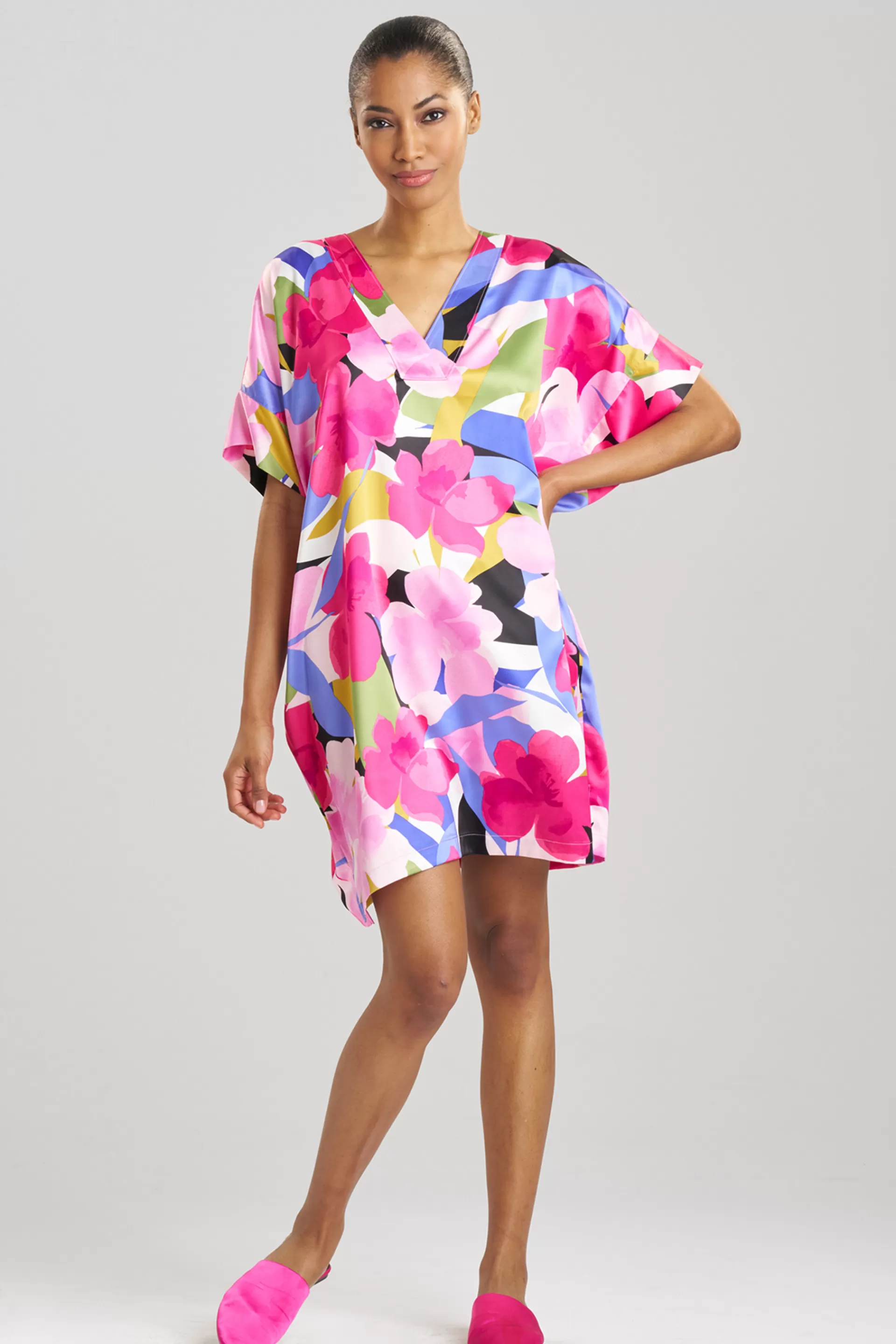 Natori Sleepshirts<Bonita Satin Sleepshirt Pink Multi