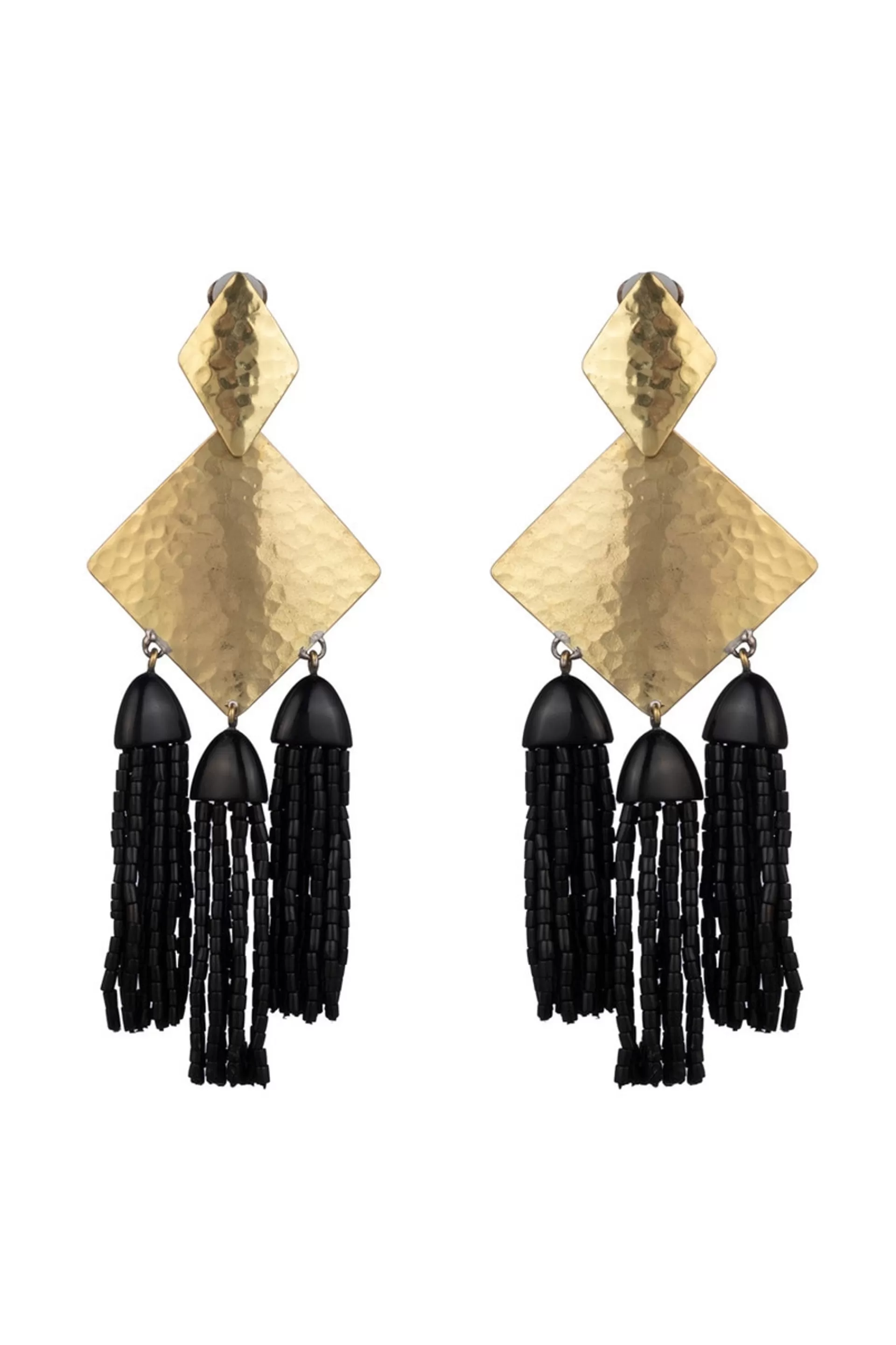 Natori Earrings<Buffed Brass Fringe Clip Earrings Gold