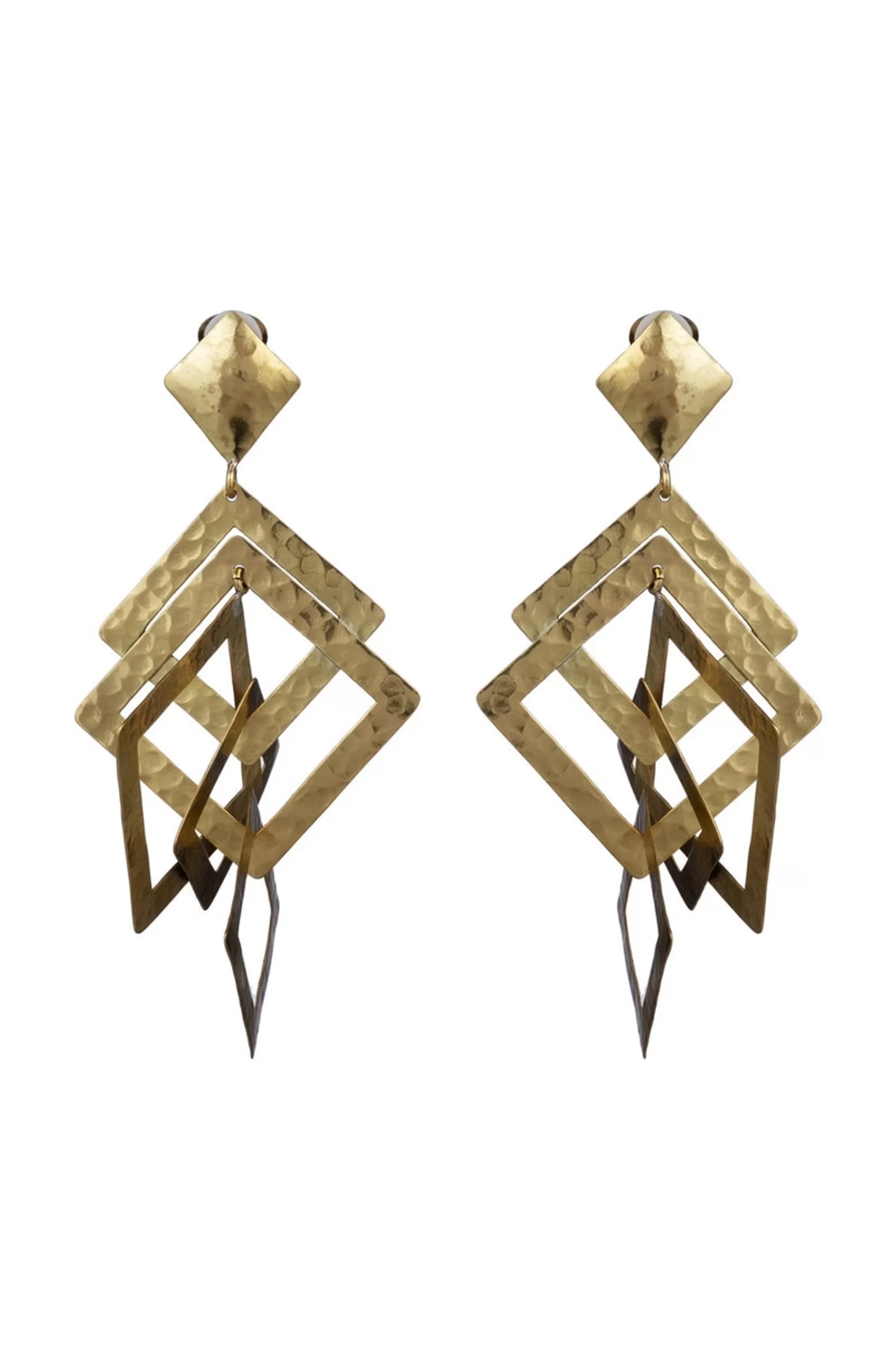 Natori Earrings<Buffed Brass Square Clip Earrings Gold