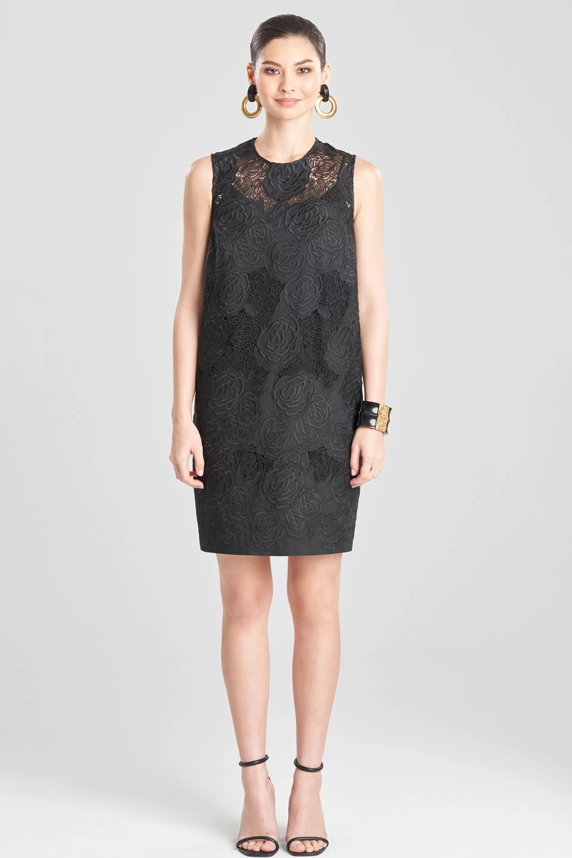 Natori Dresses<Calado Embroidery Cotton Shift Dress Black