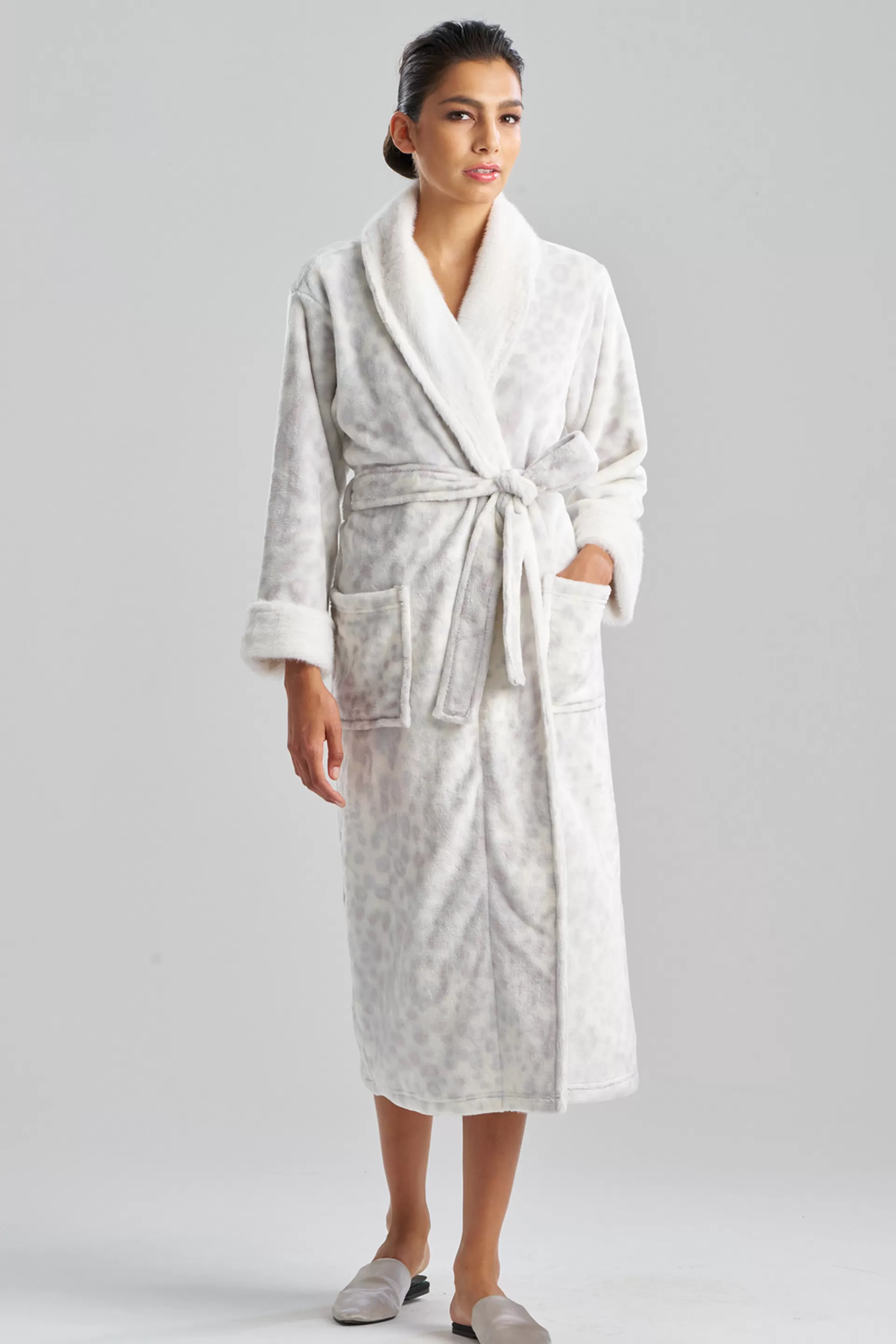 Natori Robes & Kimonos<Cashmere Animal Robe Silver