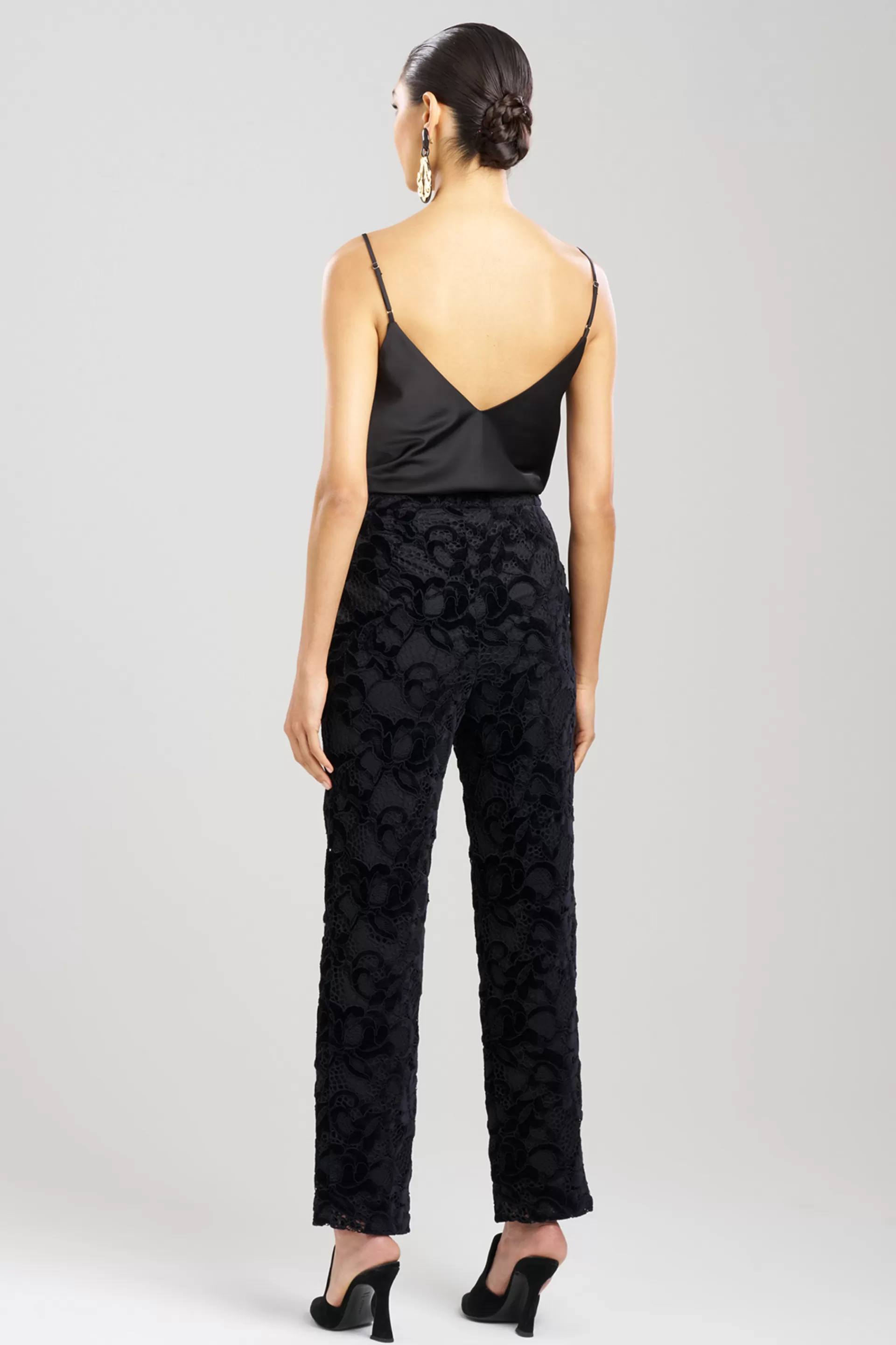 Natori Pants, Skirts & Shorts<Chenille Lace Slim Pants Black