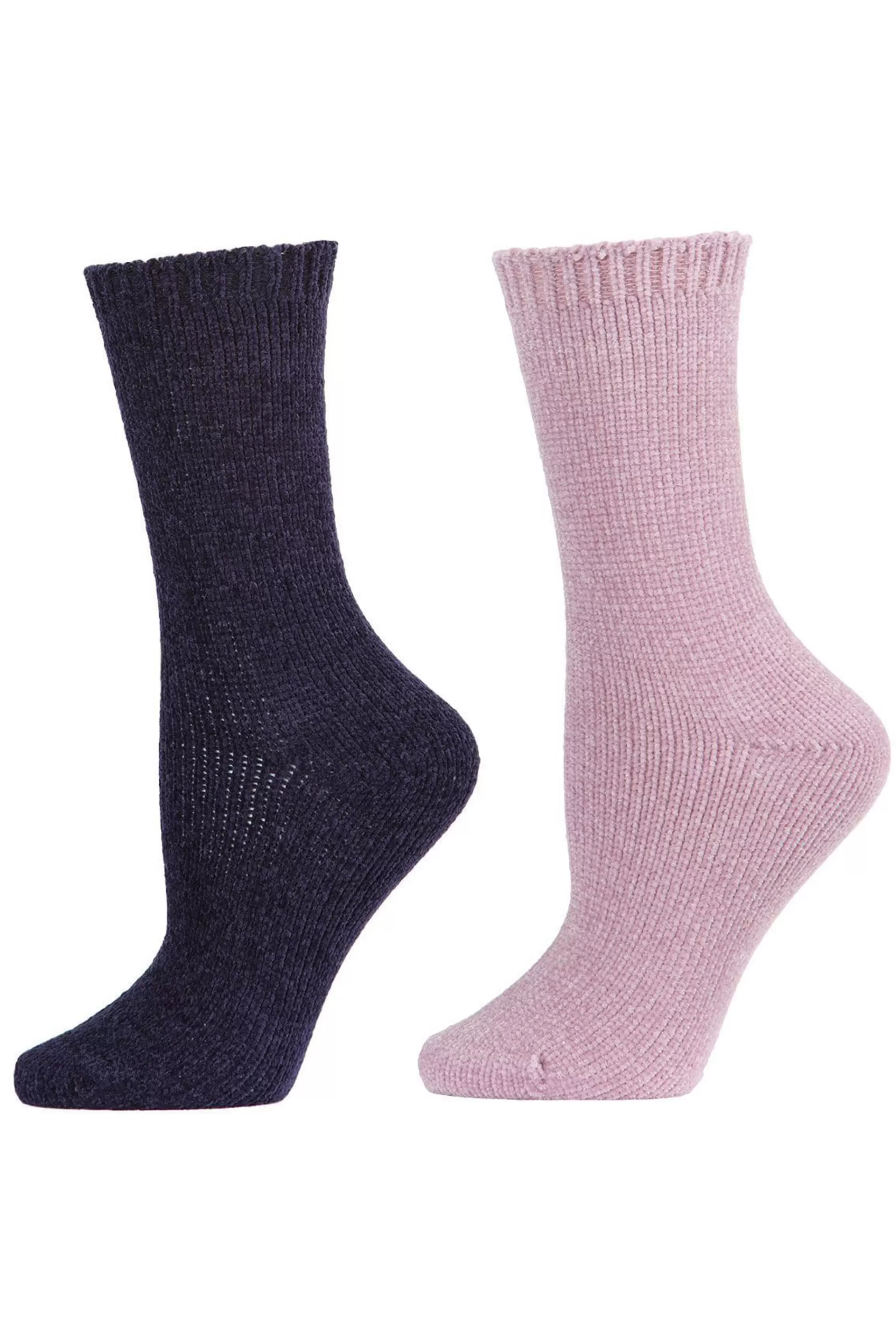 Natori Socks<Chenille Solid Crew Socks - 2 Pair Pack