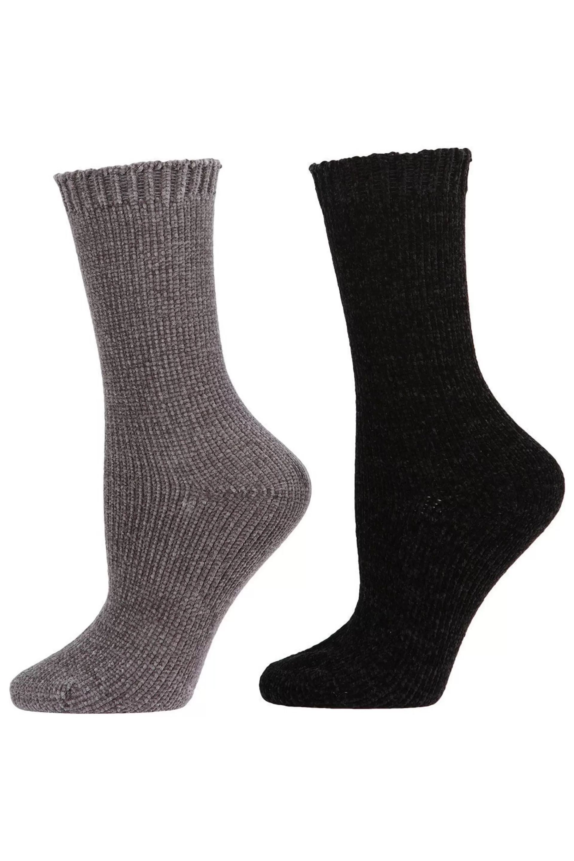 Natori Socks<Chenille Solid Crew Socks - 2 Pair Pack