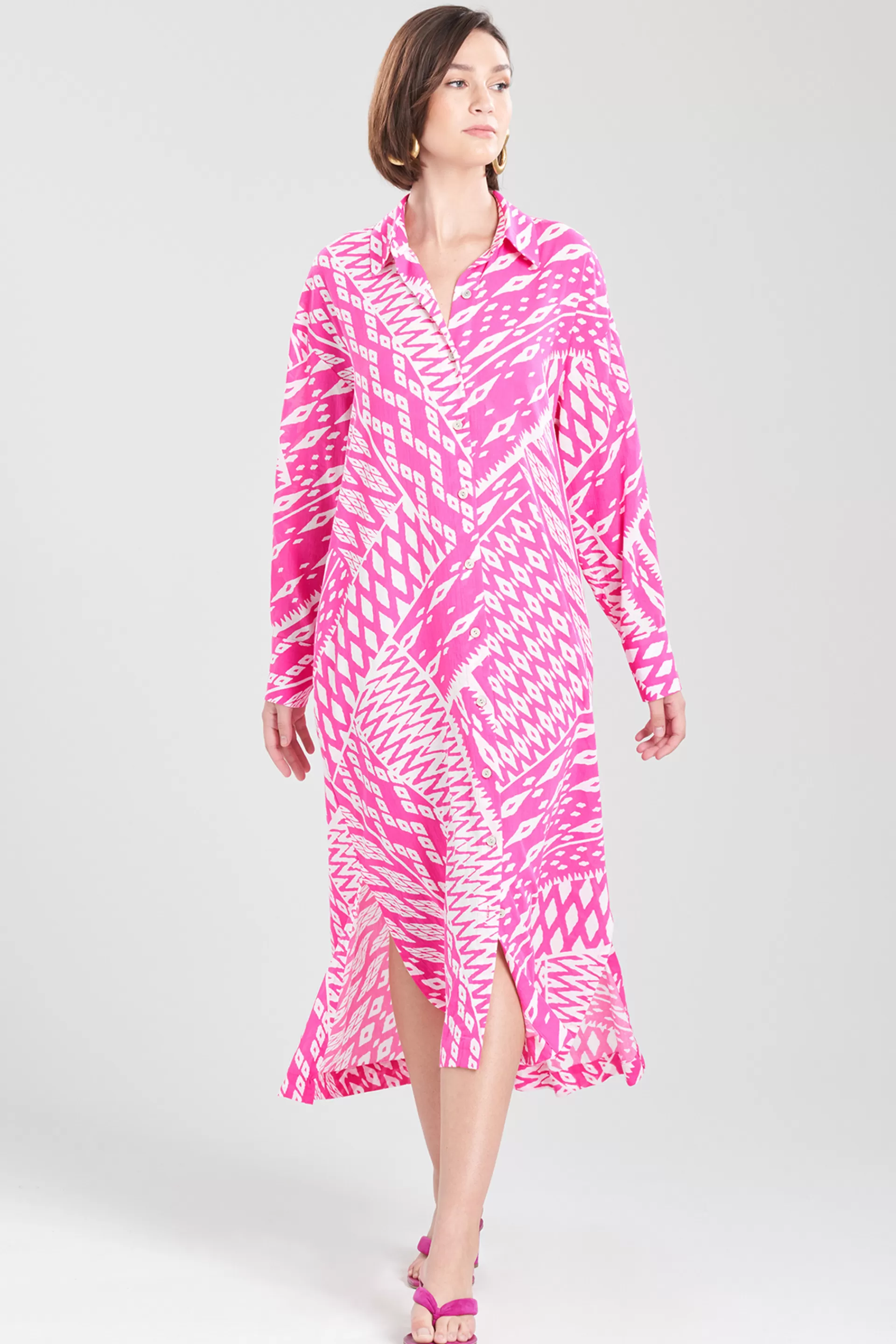 Natori Sleepshirts | Honeymoon<Chibana Getaway Long Sleepshirt Hot Magenta Combo