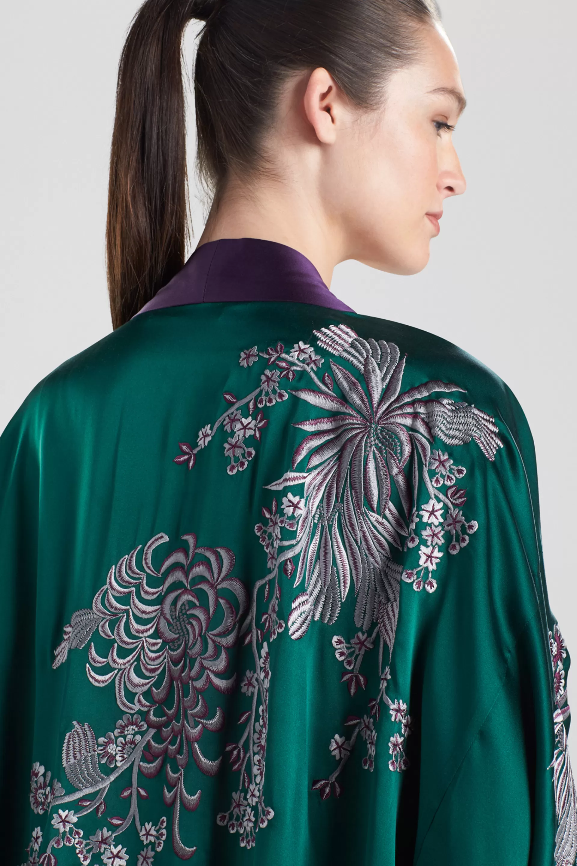 Natori Robes & Kimonos<Chinoiserie Embroidery Silk Robe Juniper