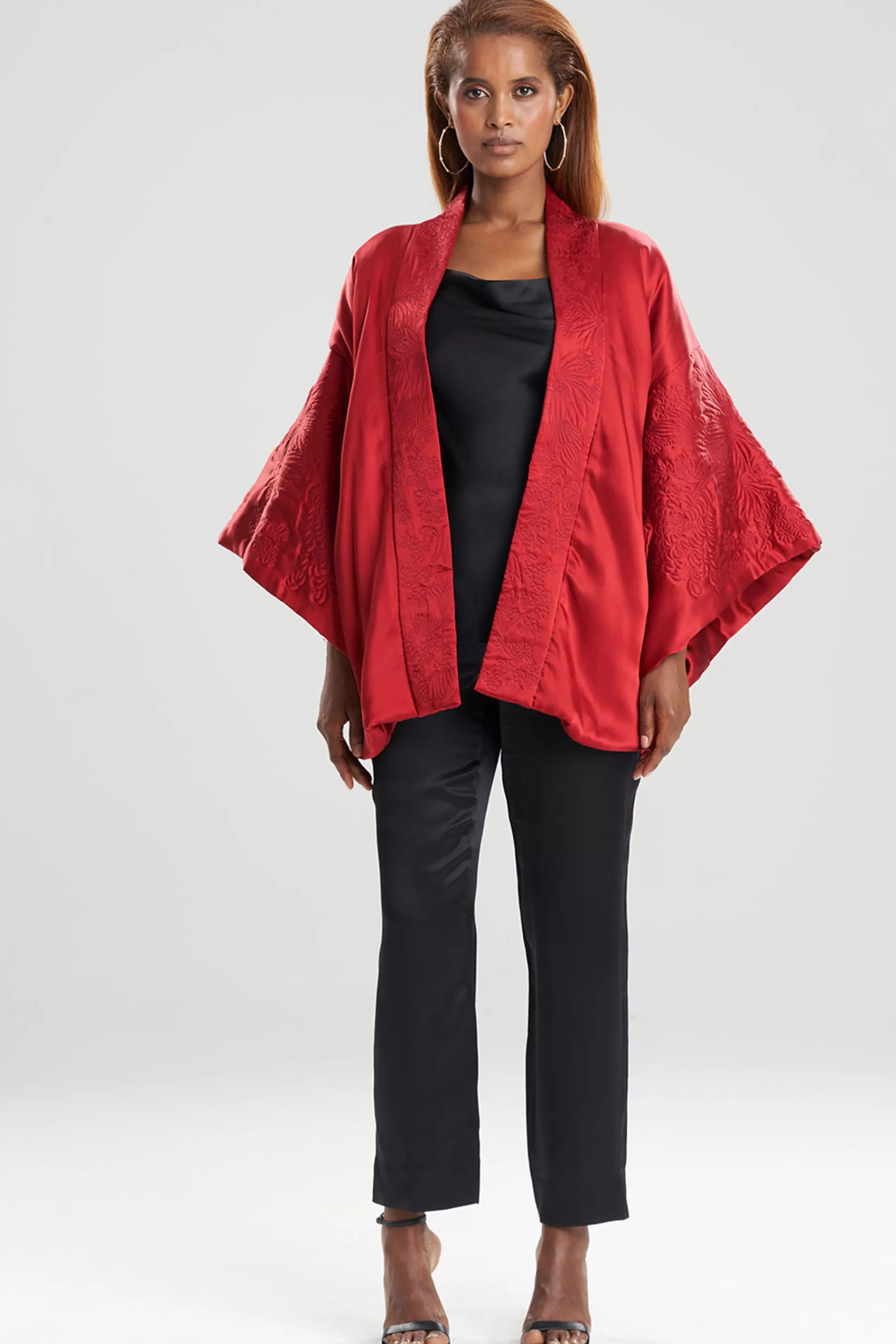 Natori Robes & Kimonos<Chinoiserie Embroidery Wrap Imperial Red