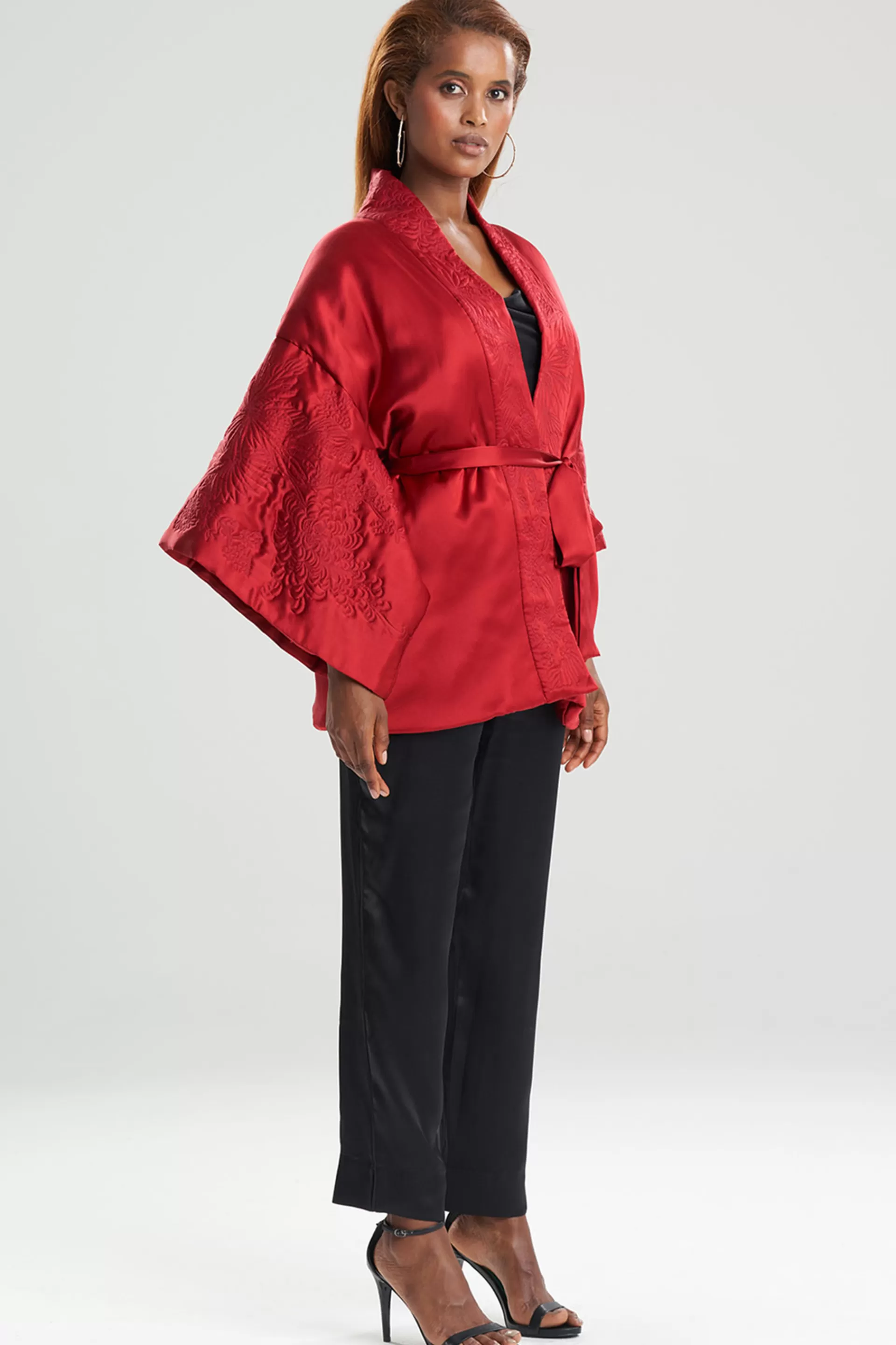 Natori Robes & Kimonos<Chinoiserie Embroidery Wrap Imperial Red