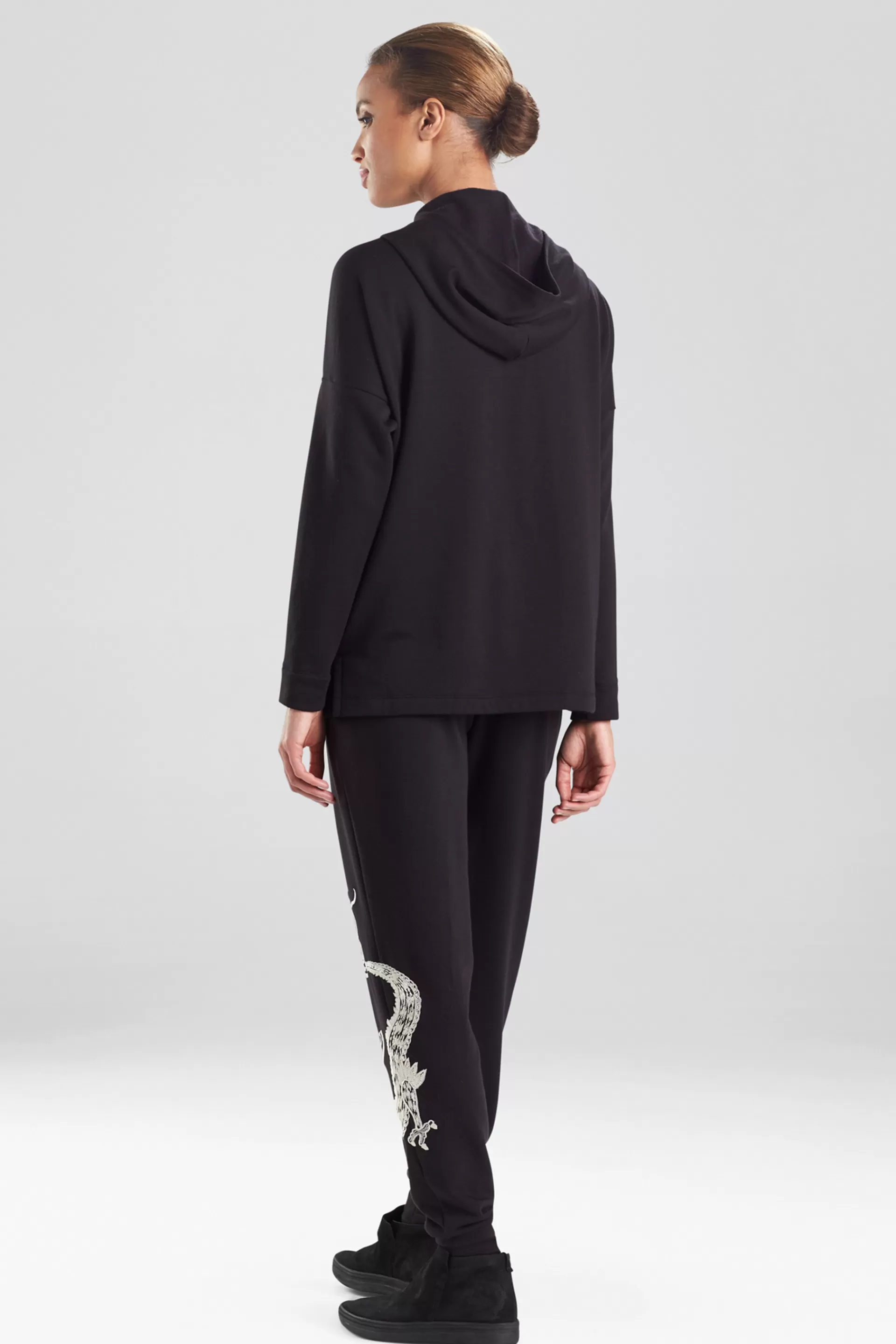 Natori Cardigans & Hoodies<Cocoon Dragon Embroidered Hoodie Black