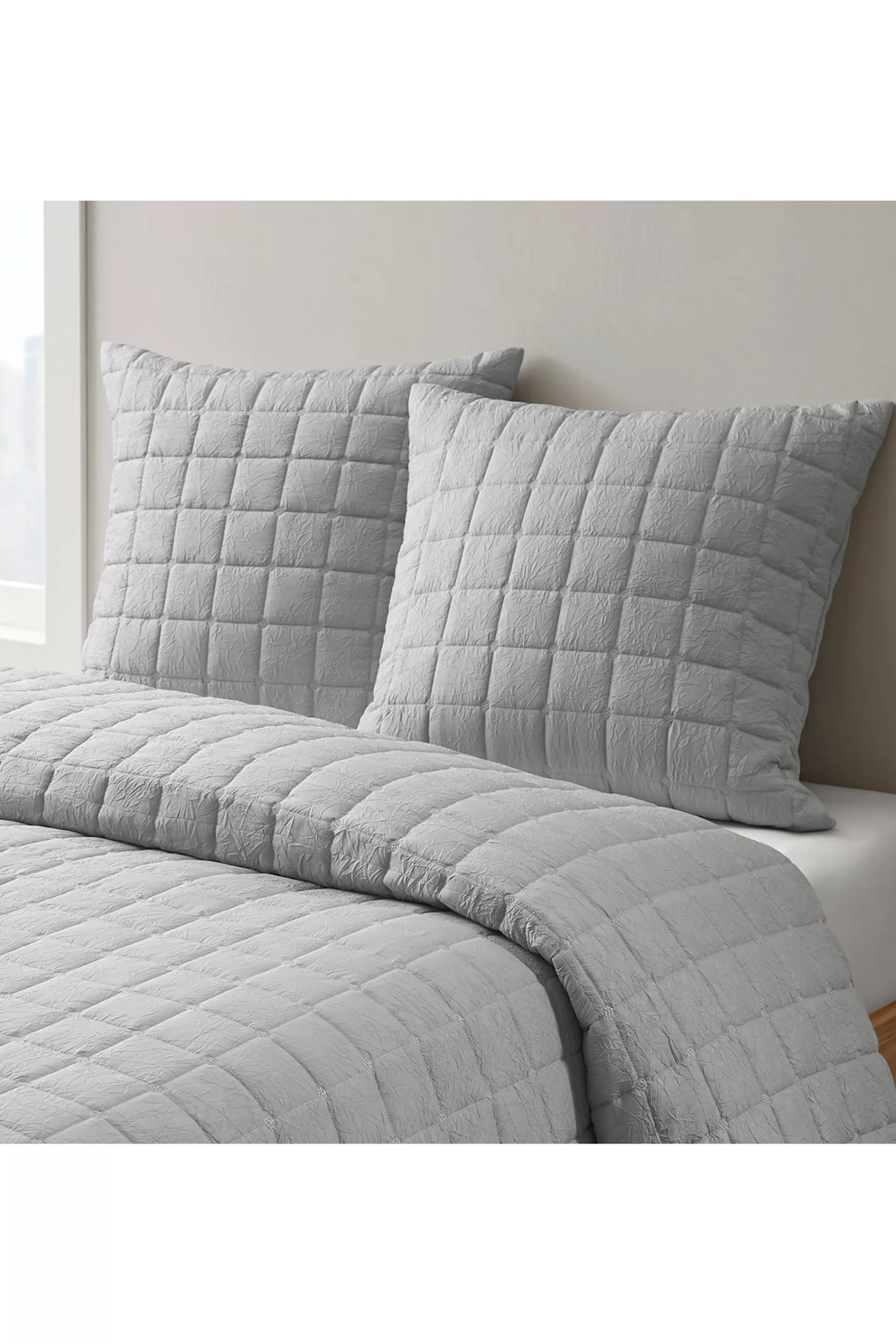 Natori Bedding<Cocoon Quilt Top Comforter Mini Set Grey