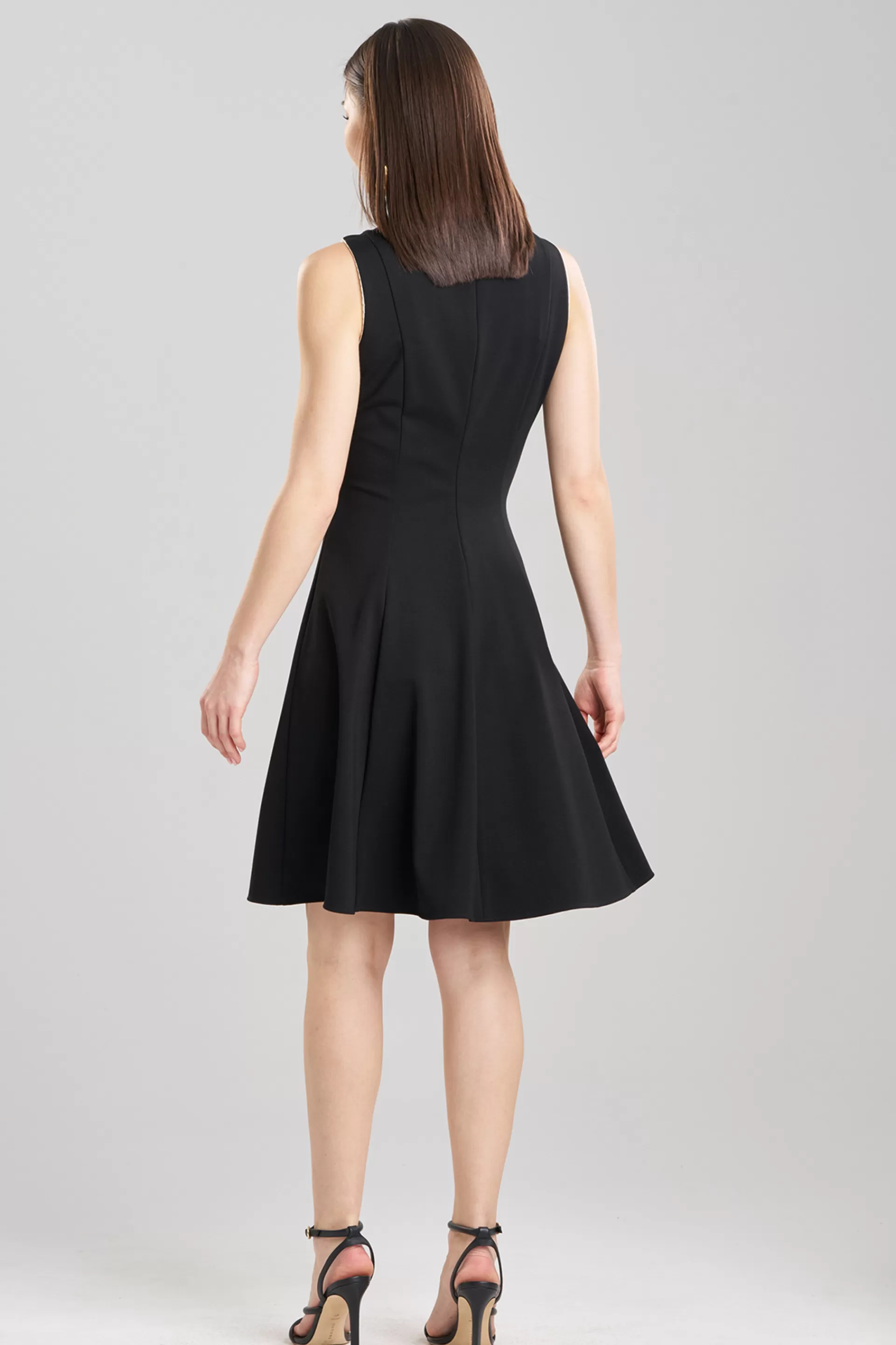 Natori Dresses<Compact Knit Embroidered Dress Black