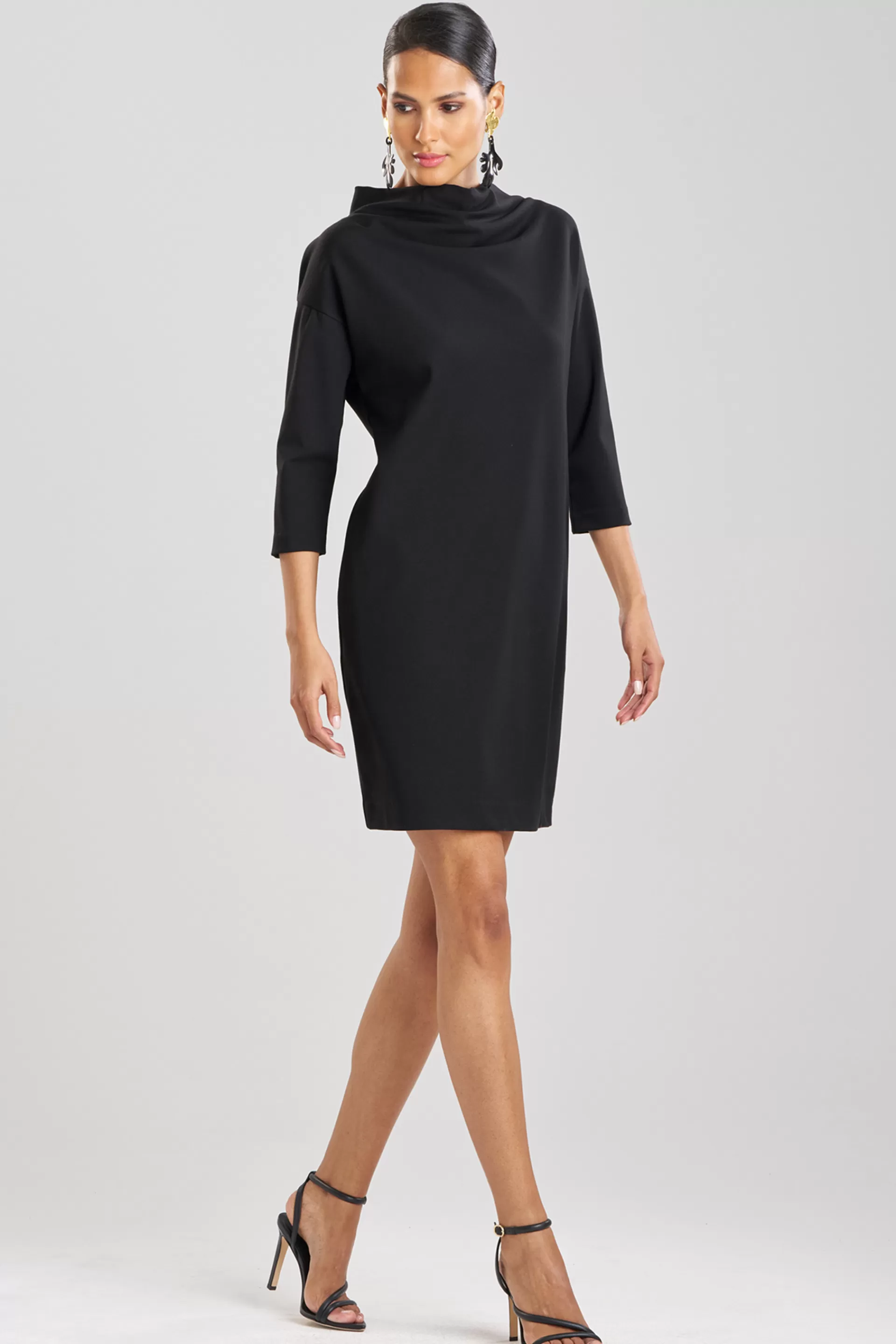 Natori Dresses | Knitwear<Compact Knit Funnel Shift Dress Black