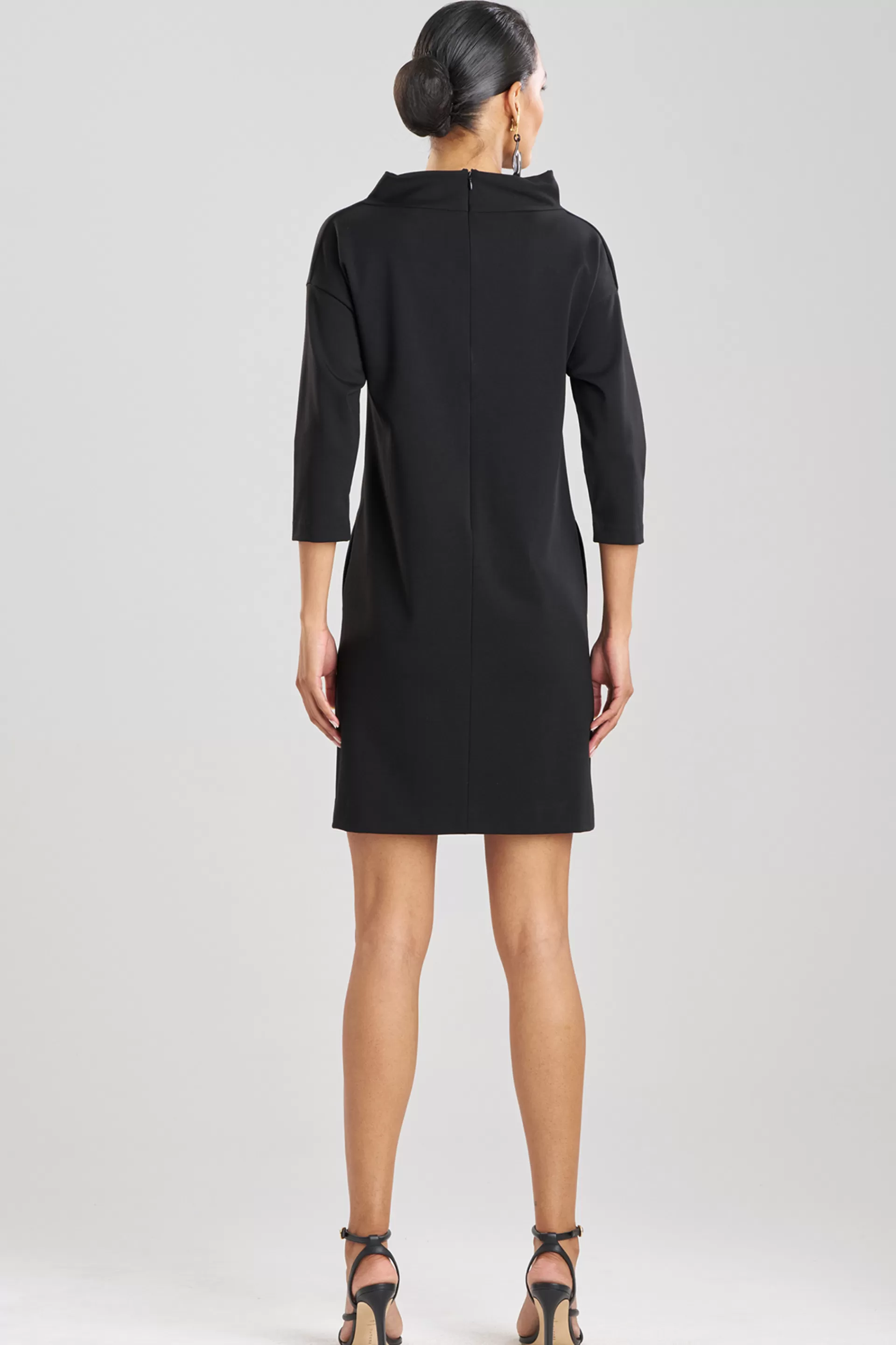 Natori Dresses | Knitwear<Compact Knit Funnel Shift Dress Black