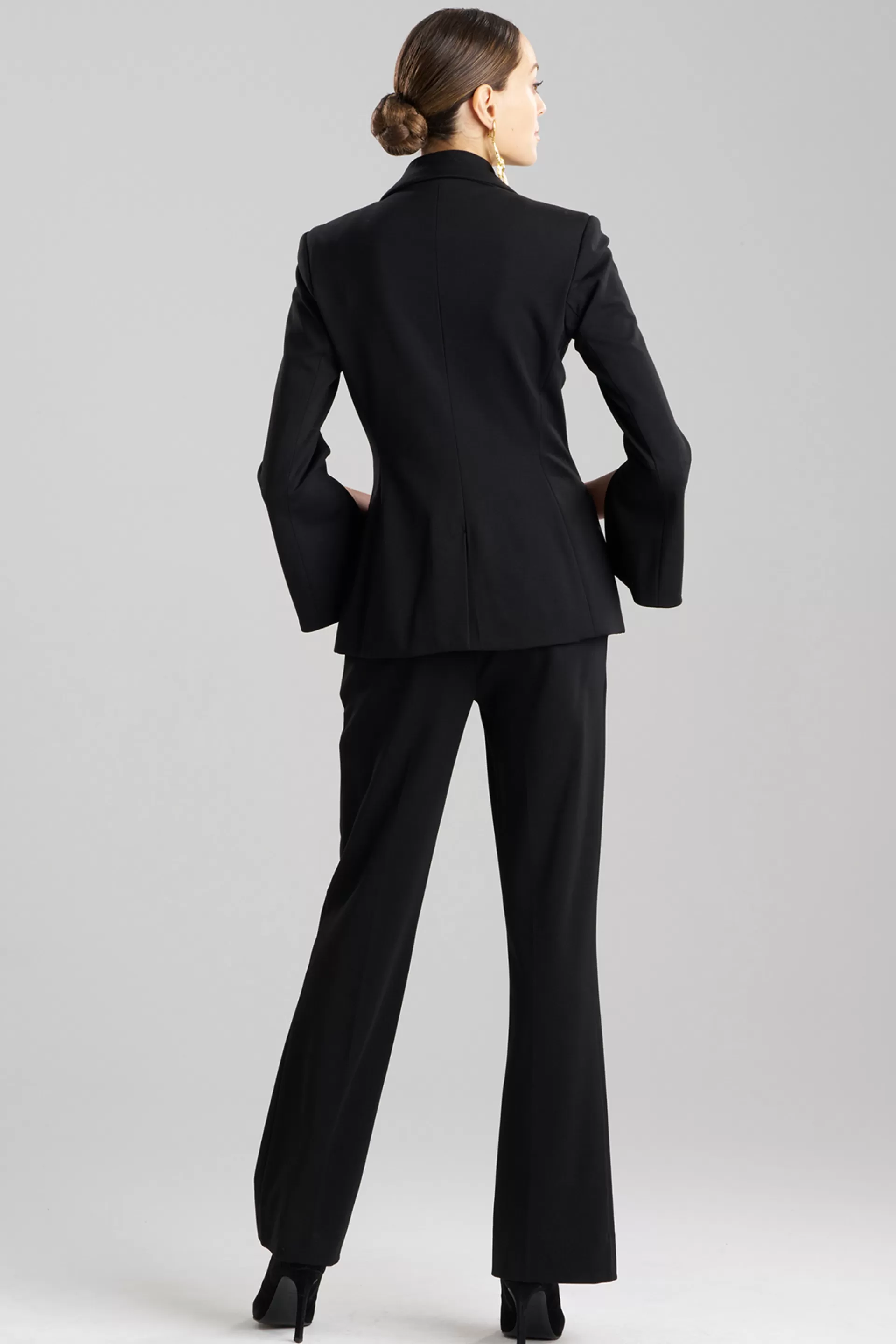 Natori Plus Sizes | Jackets & Outerwear<Compact Knit Two Button Lapel Blazer Black