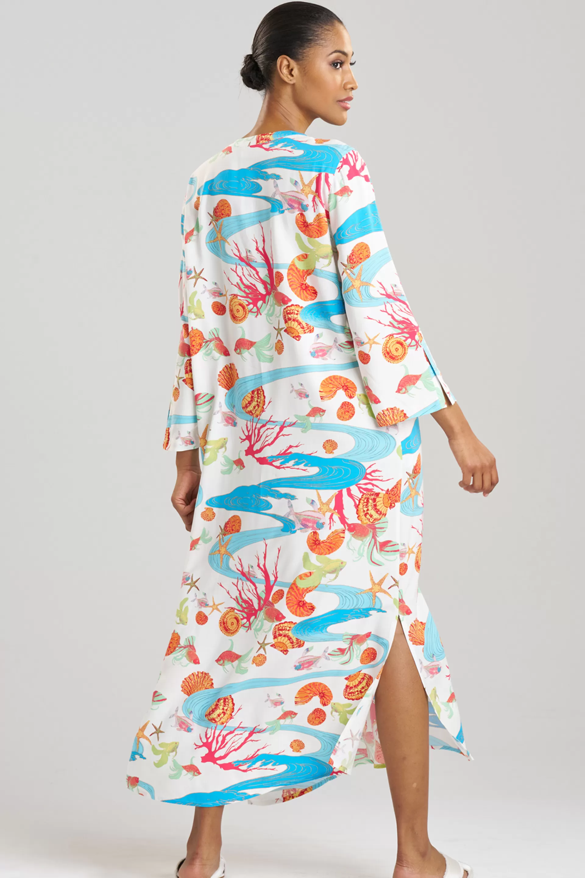 Natori Caftans | Plus Sizes<Coral Reef Caftan White Multi