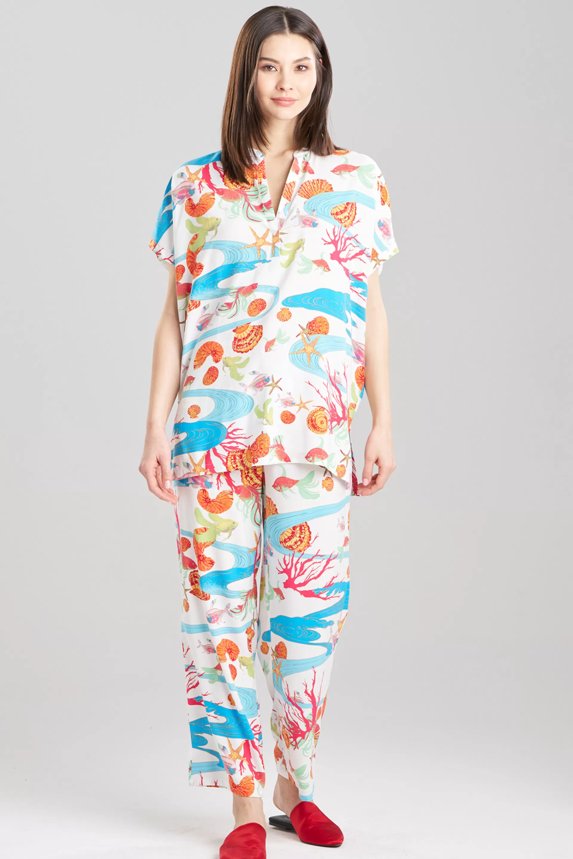 Natori Plus Sizes | Pajama Sets<Coral Reef PJ White Multi