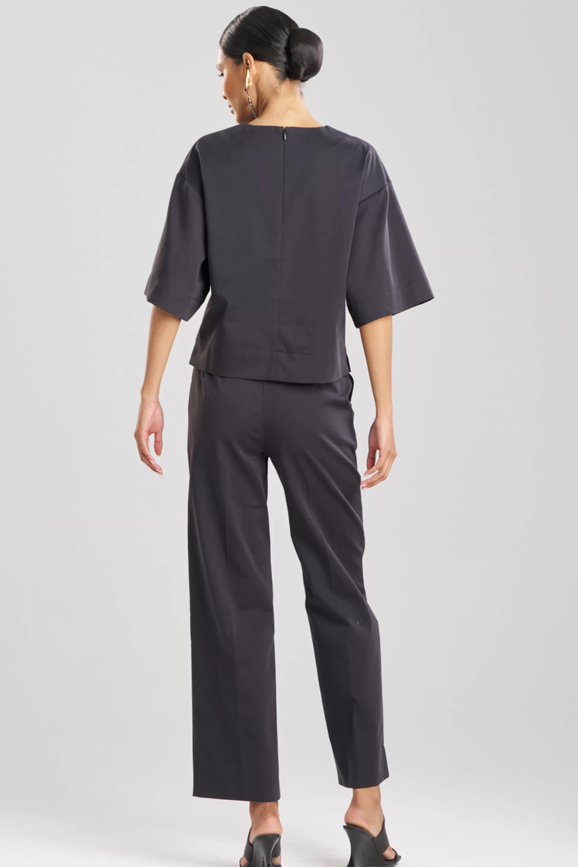 Natori Tops, Shirts & Tunics<Cotton Chino Embroidered Top Black