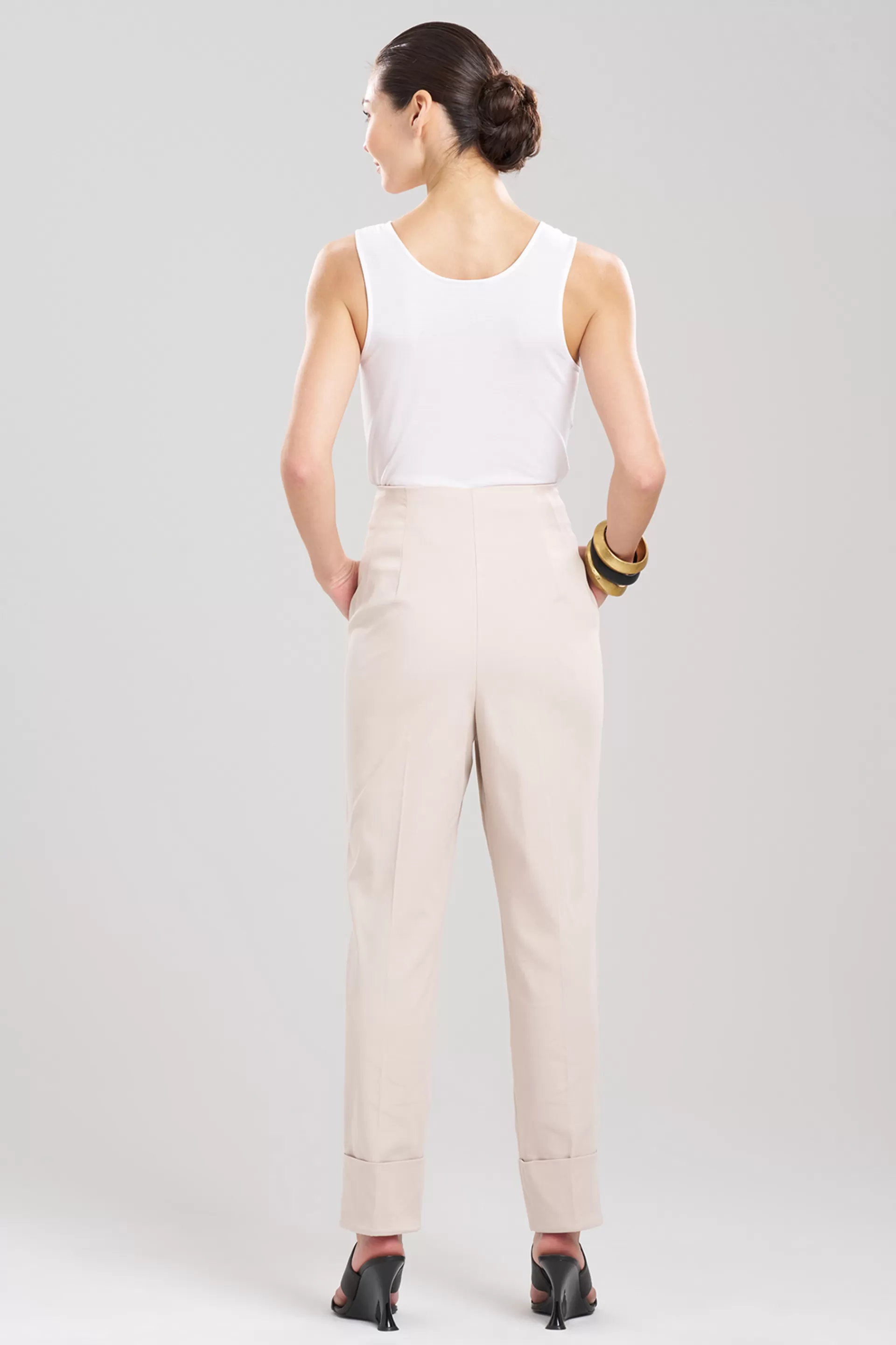 Natori Essentials | Pants, Skirts & Shorts<Cotton Chino High Waisted Pleated Pants