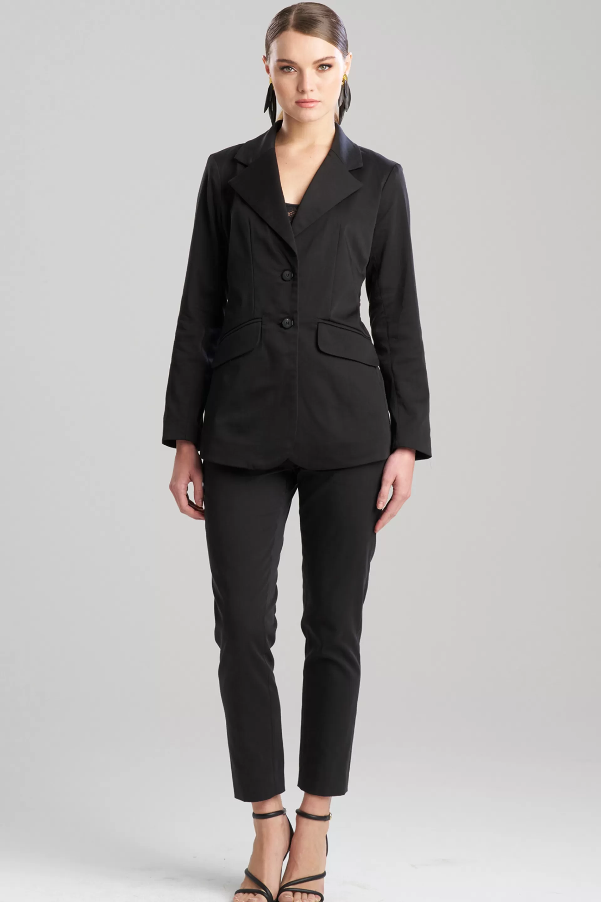 Natori Essentials | Jackets & Outerwear<Cotton Chino Two Button Blazer Black