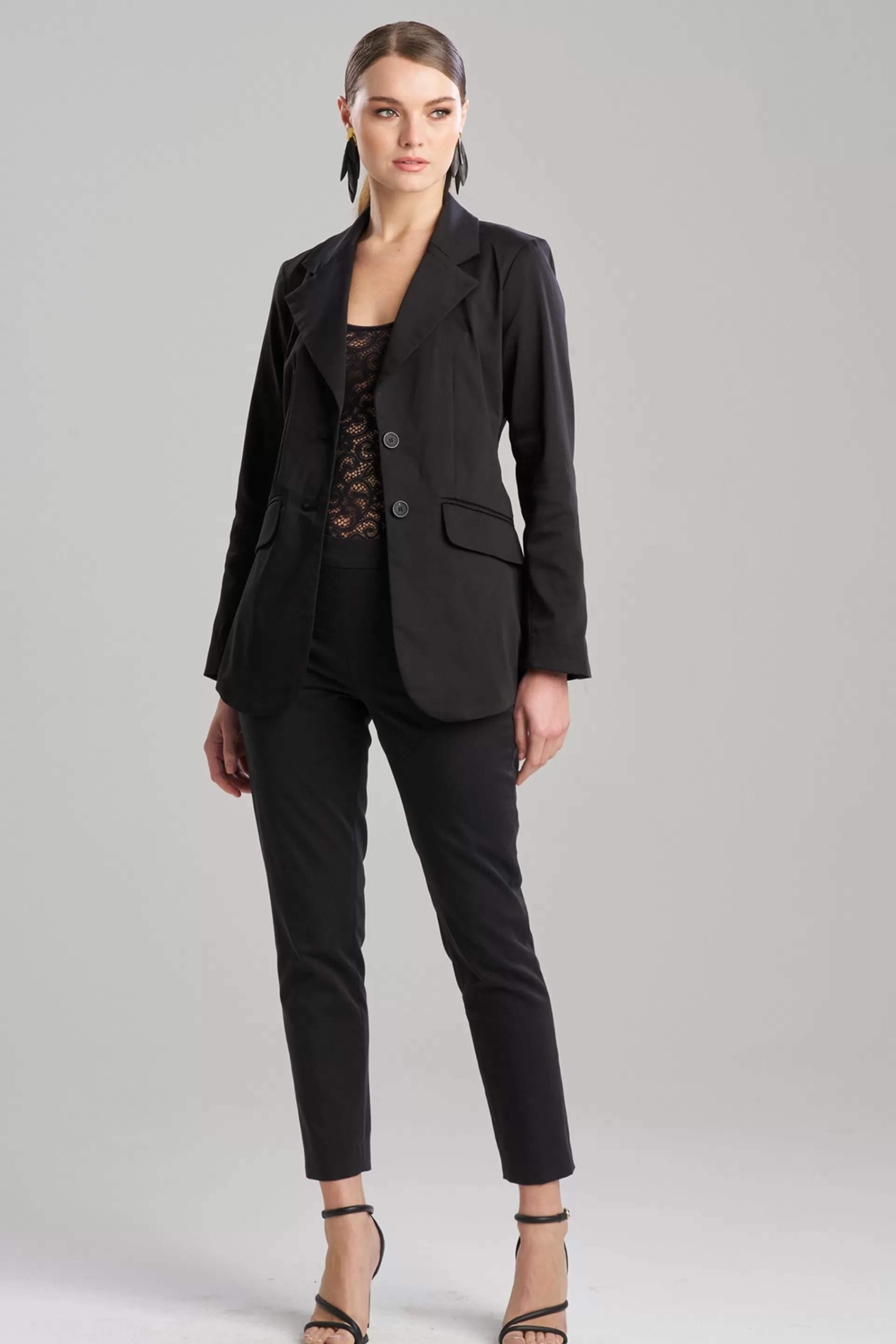 Natori Essentials | Jackets & Outerwear<Cotton Chino Two Button Blazer Black