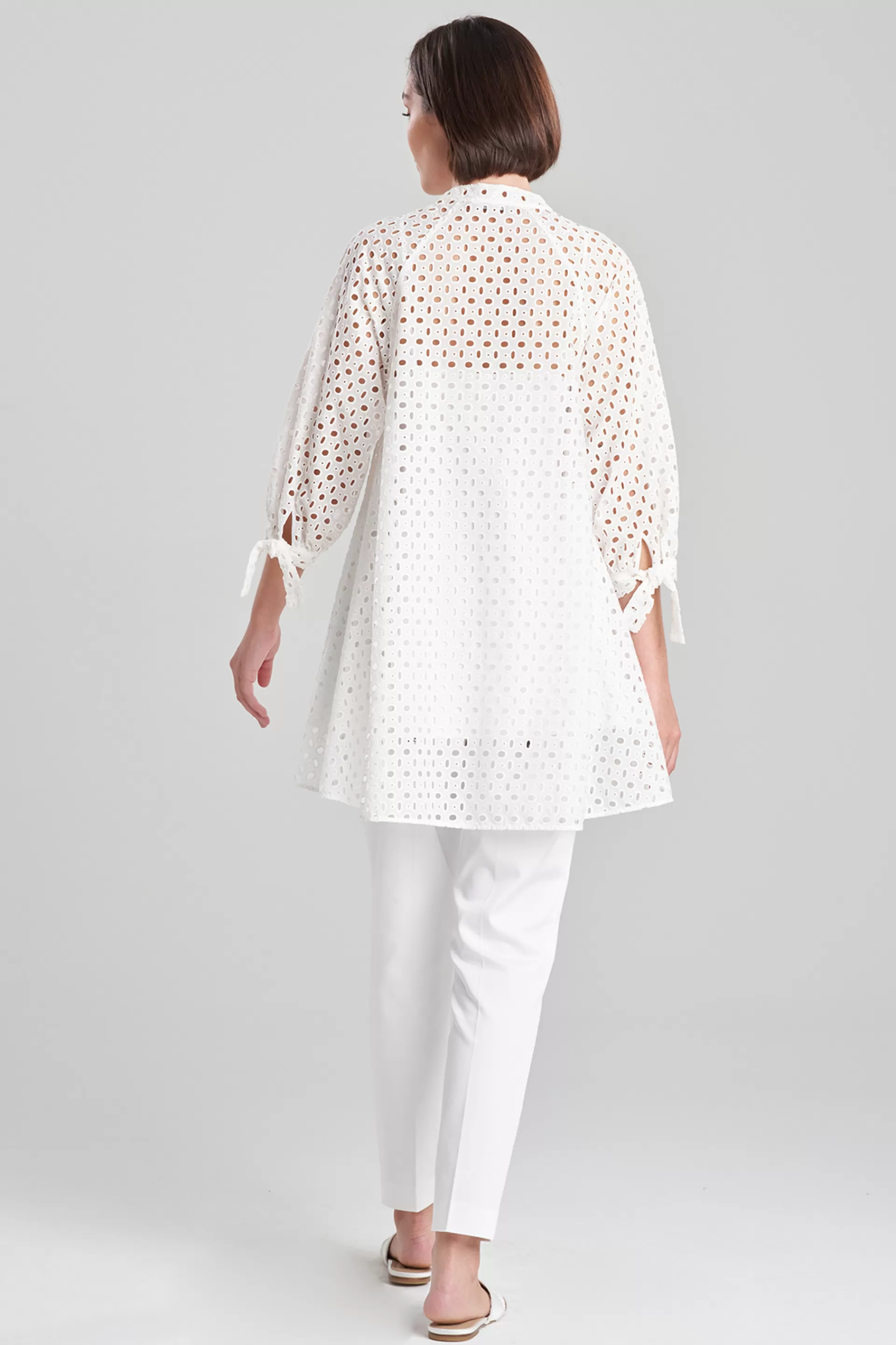 Natori Bridal Shower Outfits | Tops, Shirts & Tunics<Cotton Eyelet Balloon Sleeve Oversized Top White