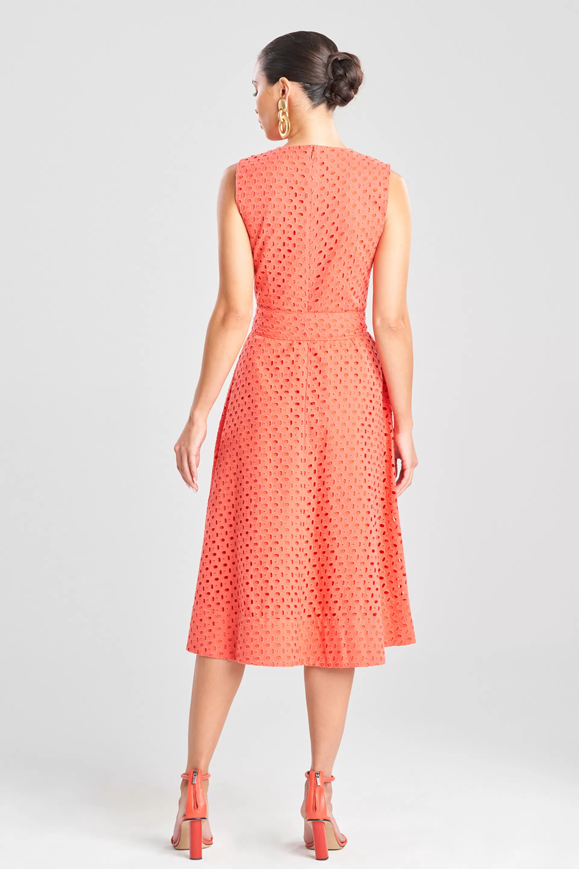 Natori Dresses | Wedding Guest Dresses<Cotton Eyelet Belted Dress