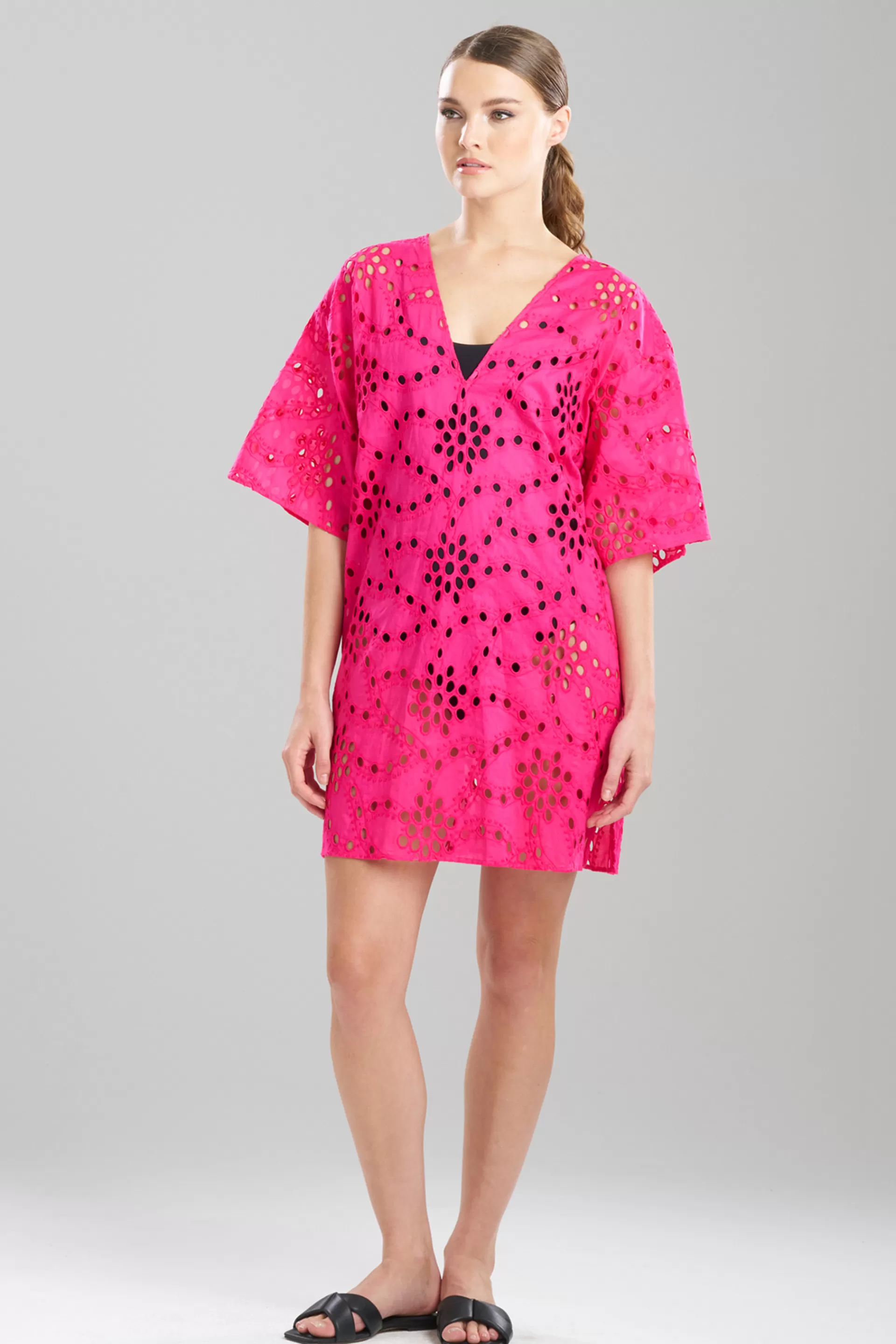 Natori Beach Caftans<Cotton Eyelet Cover-Up Wild Pink