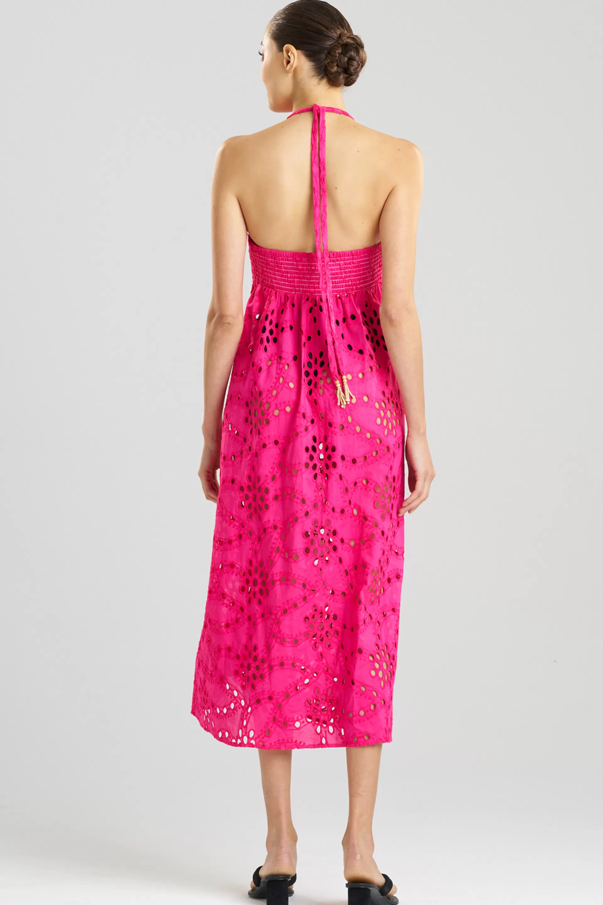 Natori Beach Dresses<Cotton Eyelet Halter Dress Wild Pink