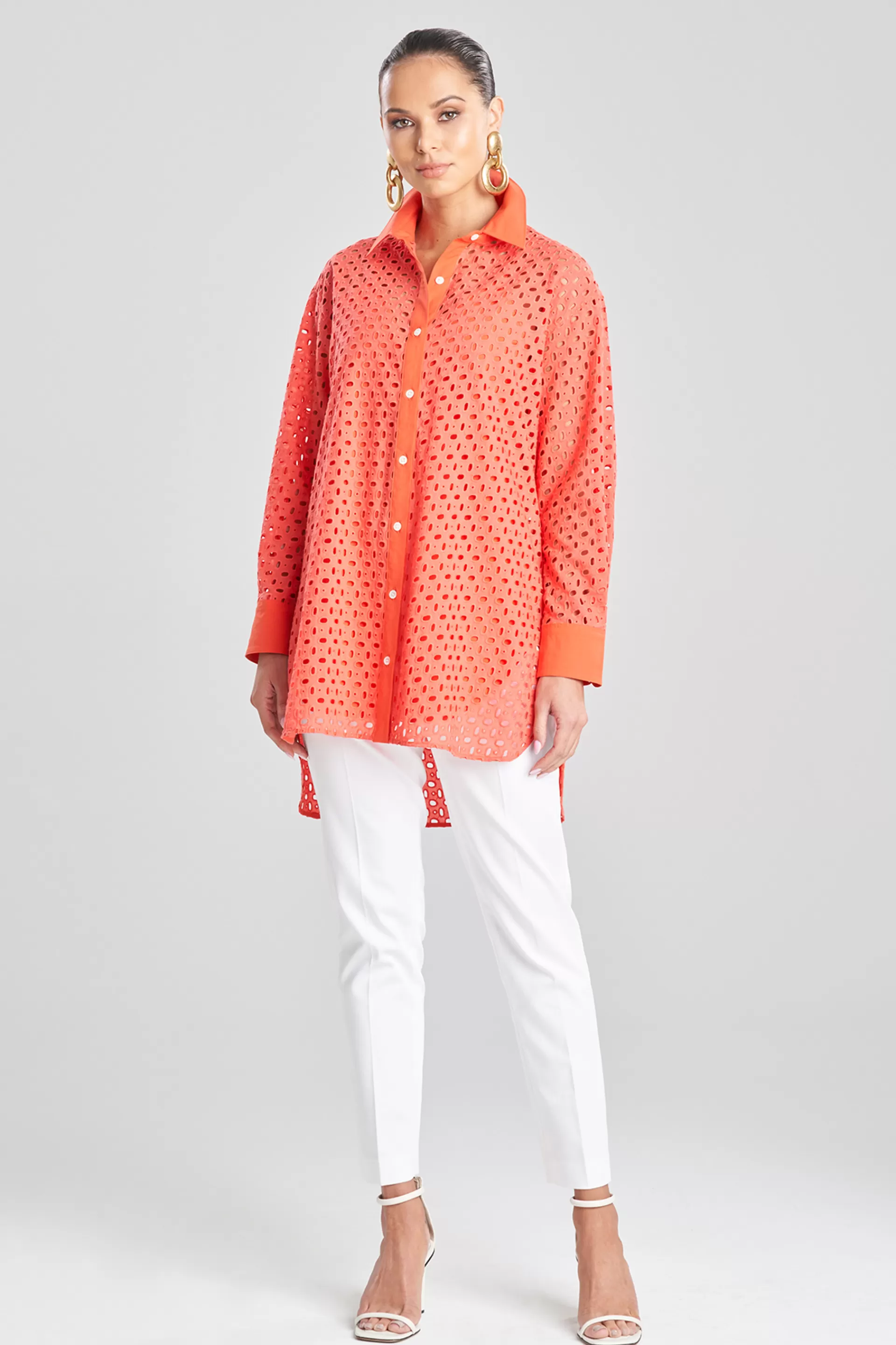 Natori Tops, Shirts & Tunics<Cotton Eyelet Oversized Top