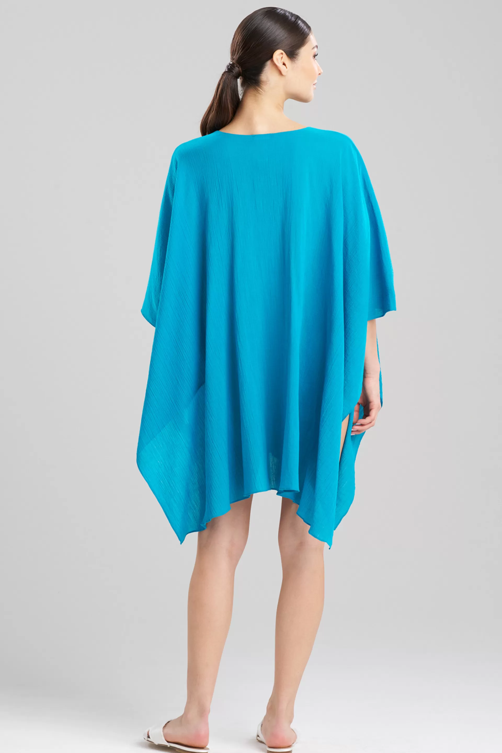 Natori Beach Caftans | Beach Dresses<Cotton Gauze Applique Caftan Cover-Up Lagoon