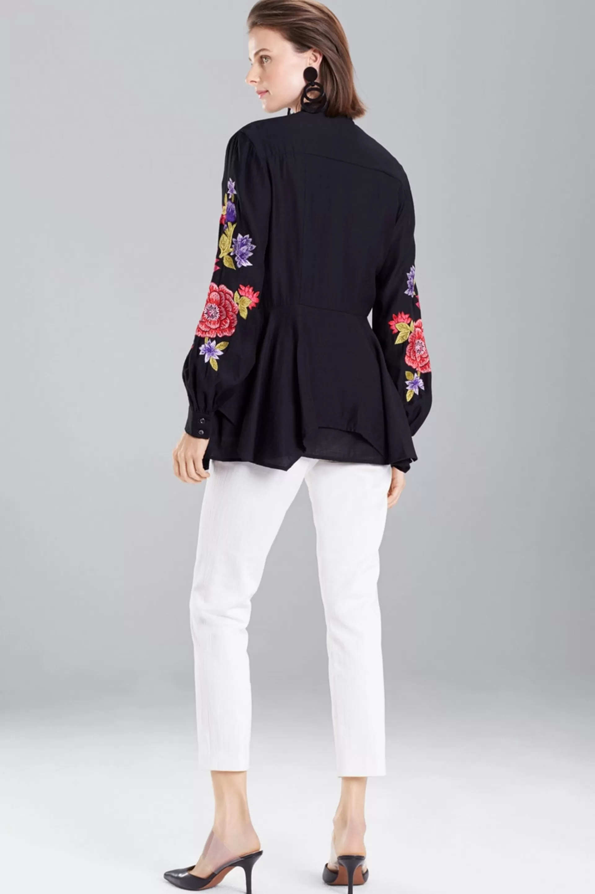 Natori Tops, Shirts & Tunics<Cotton Like Embroidered Tunic Top Black