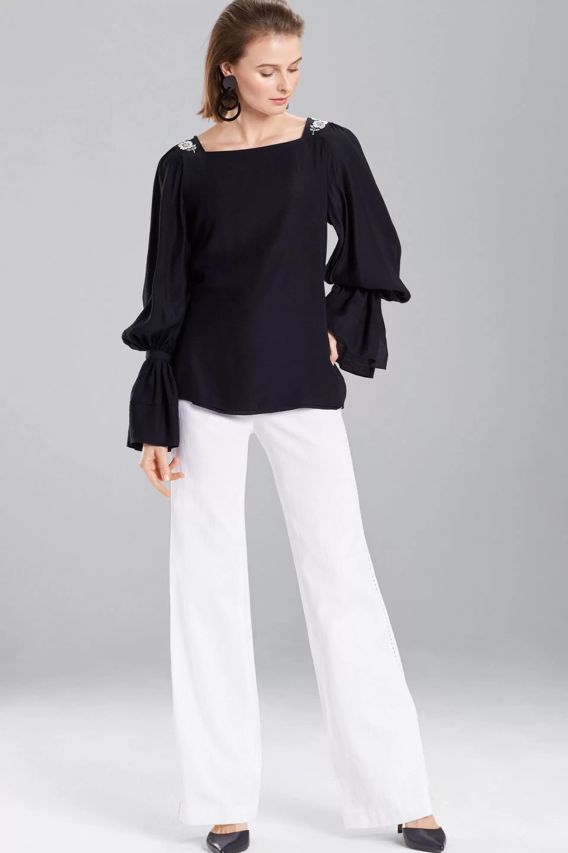 Natori Tops, Shirts & Tunics<Cotton Like Grosgrain Top Black