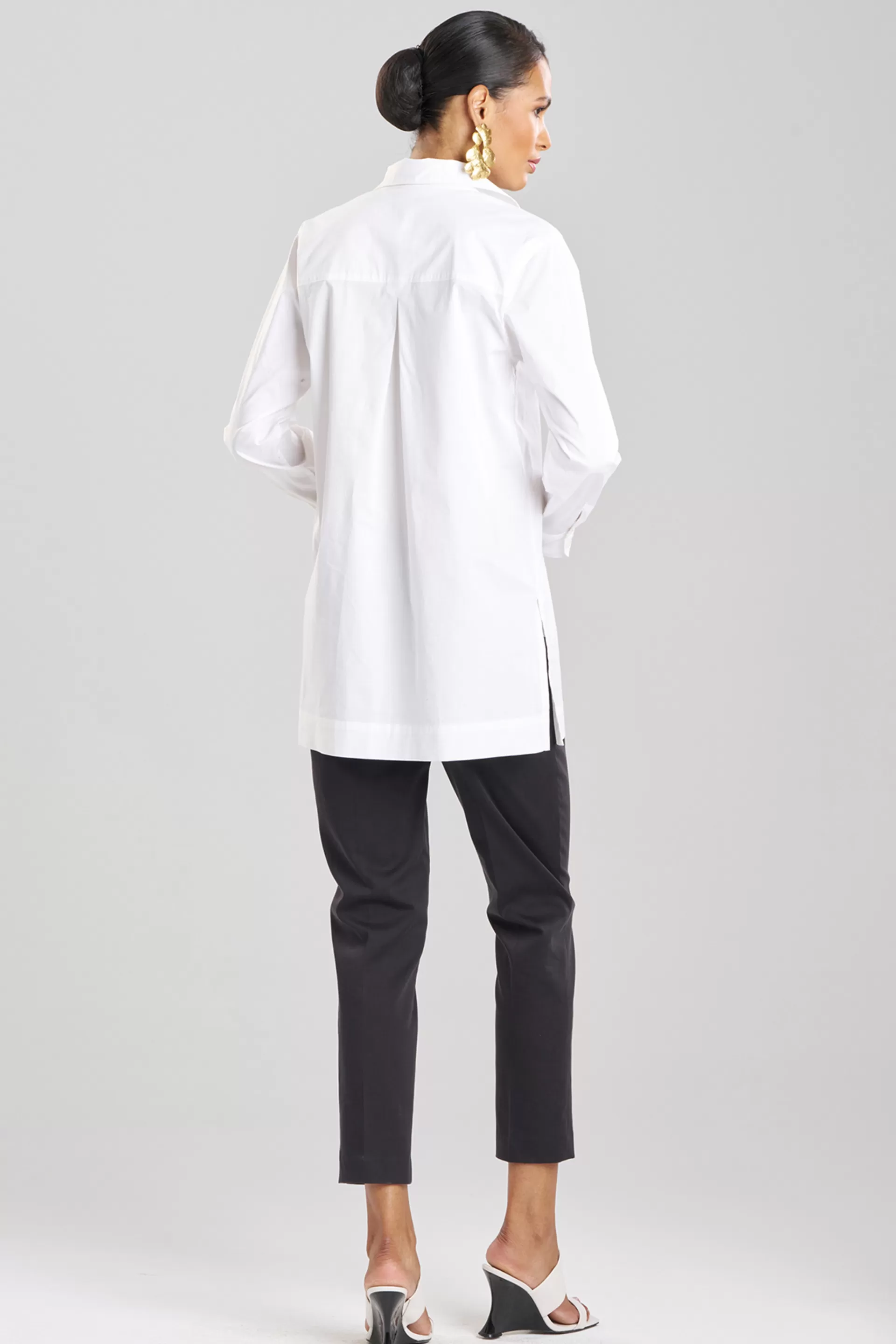 Natori Tops, Shirts & Tunics<Cotton Poplin Embroidered Tunic Shirt White