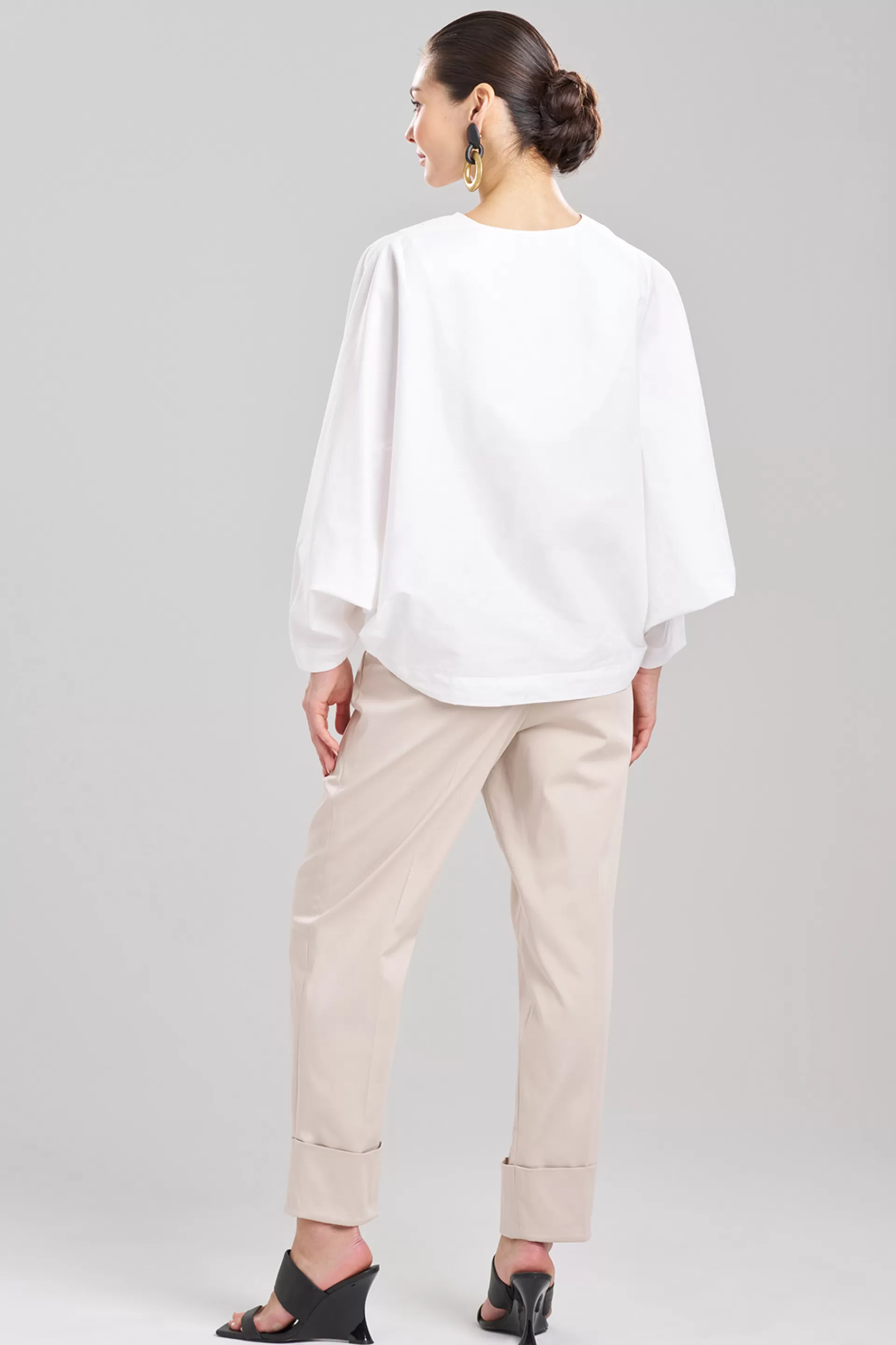 Natori Tops, Shirts & Tunics<Cotton Poplin Embroidered V-Neck Top White